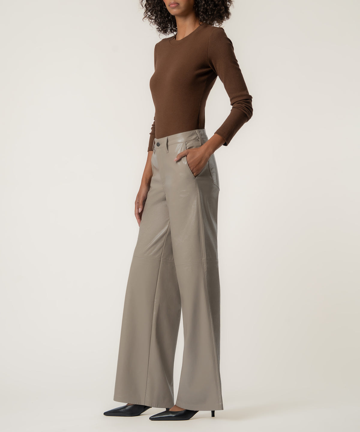 Maya Pu High Rise Wide Leg in Driftwood
