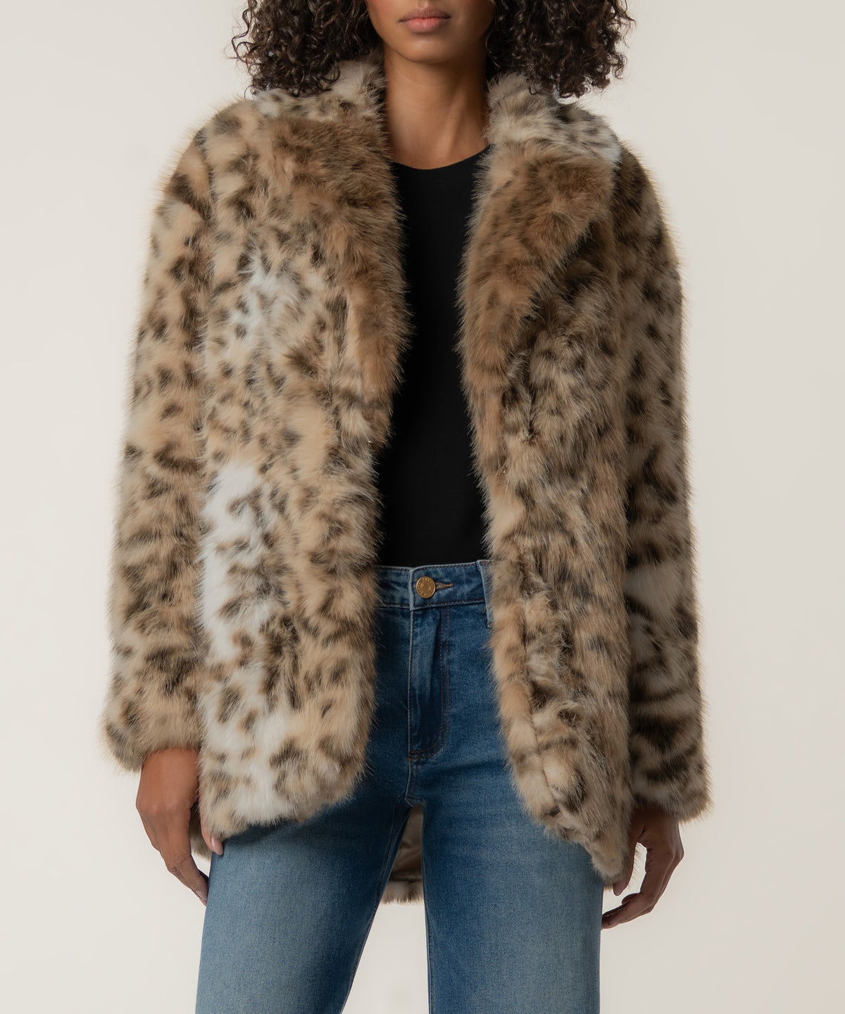 Noelia Faux Fur Coat, Exclusive in Cocoa Cream