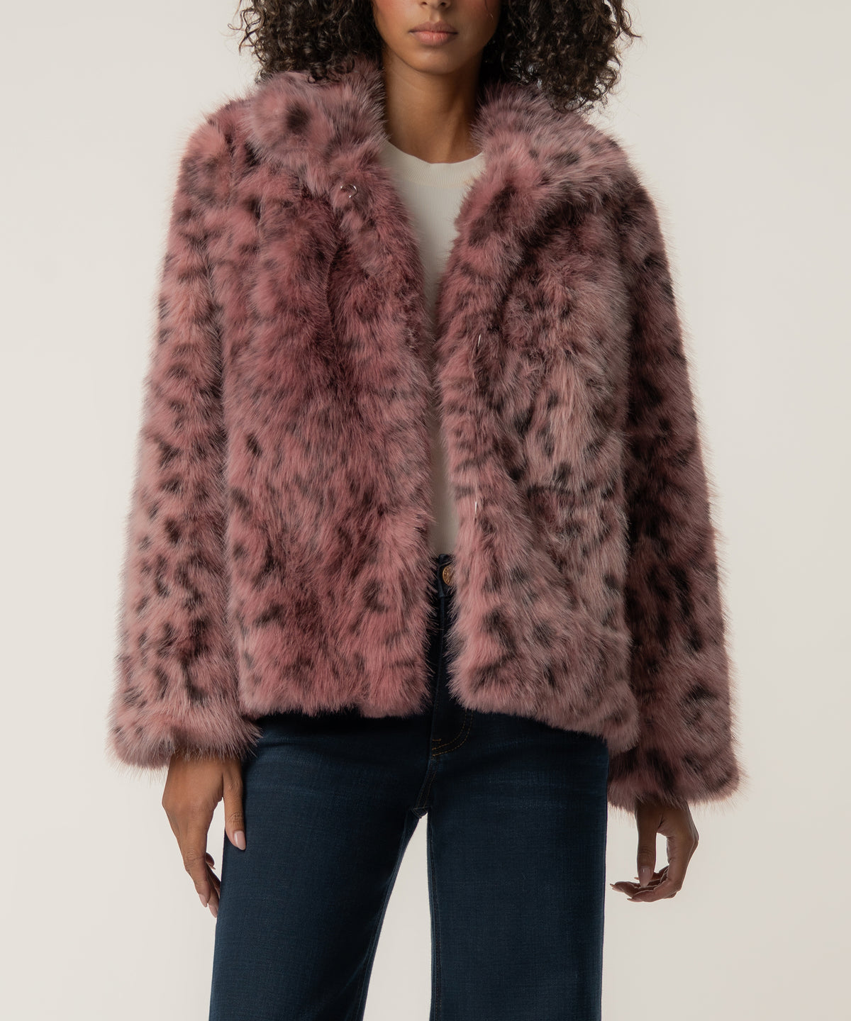 Paris Faux Fur Coat, Exclusive in Rhubarb