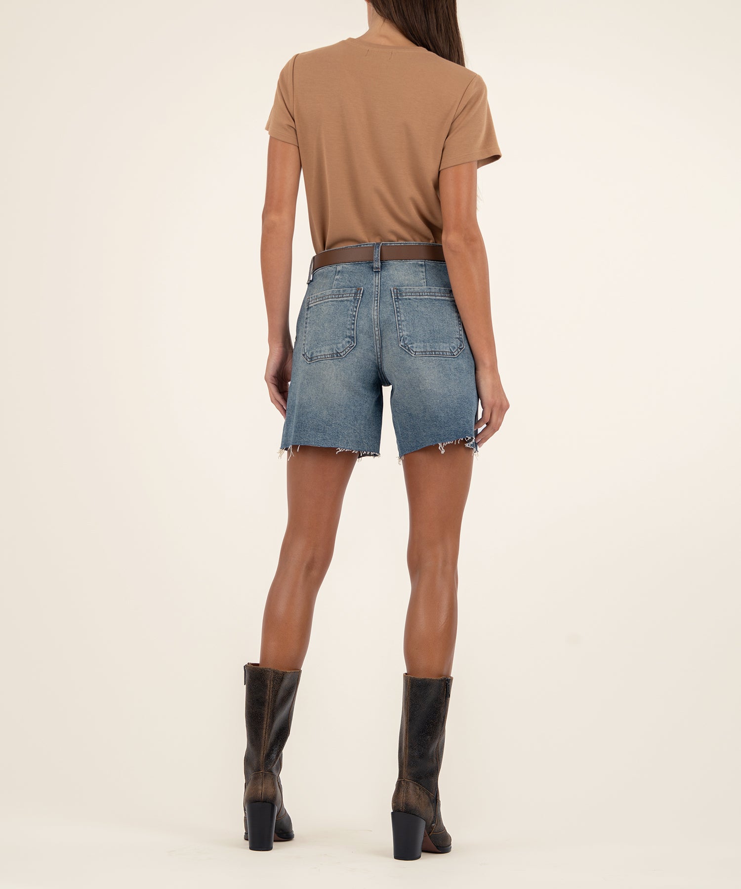 Hailey High Rise Bermuda in Intensity Wash
