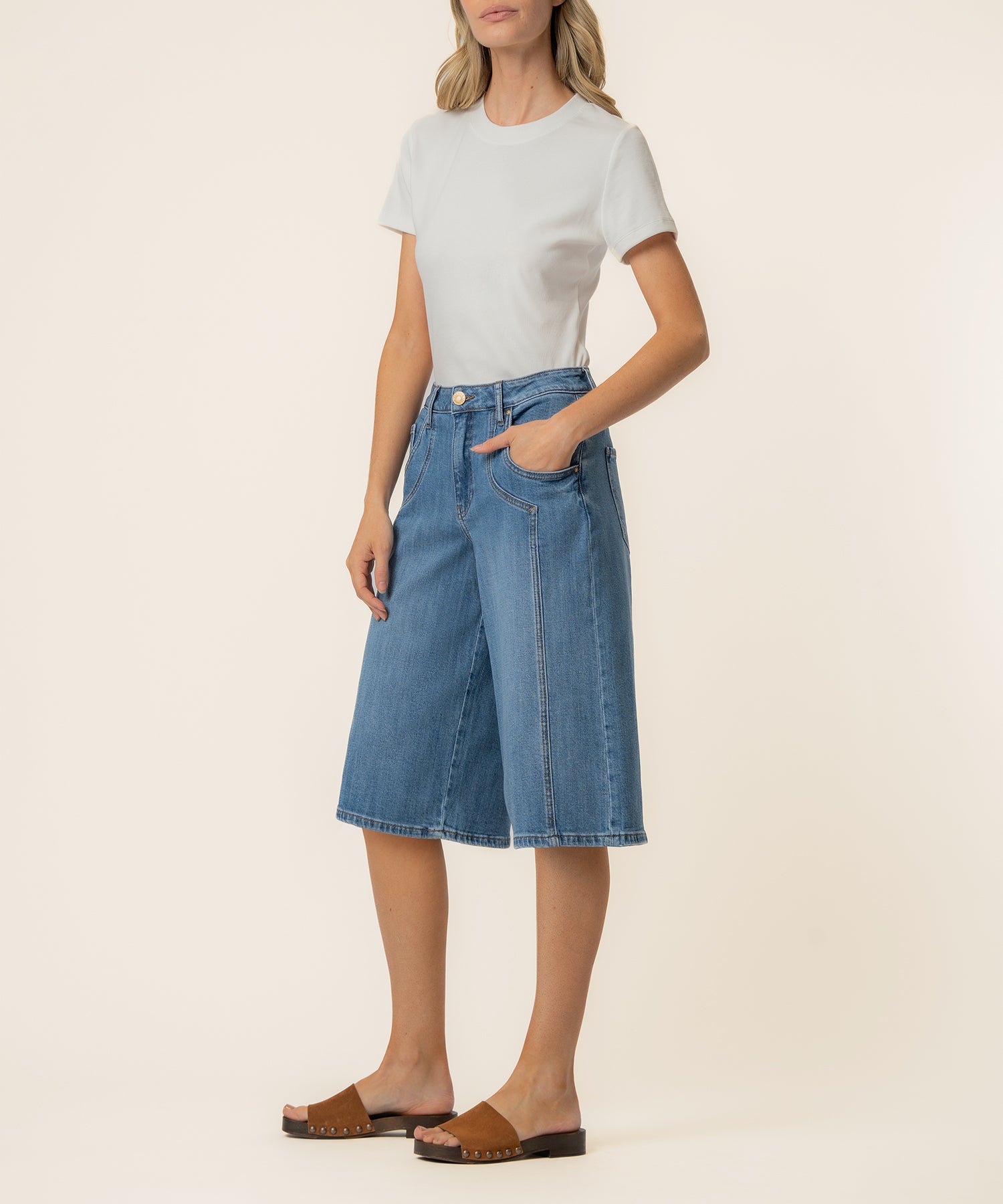 Mandy High Rise Bermuda, Exclusive in Twinkling Wash