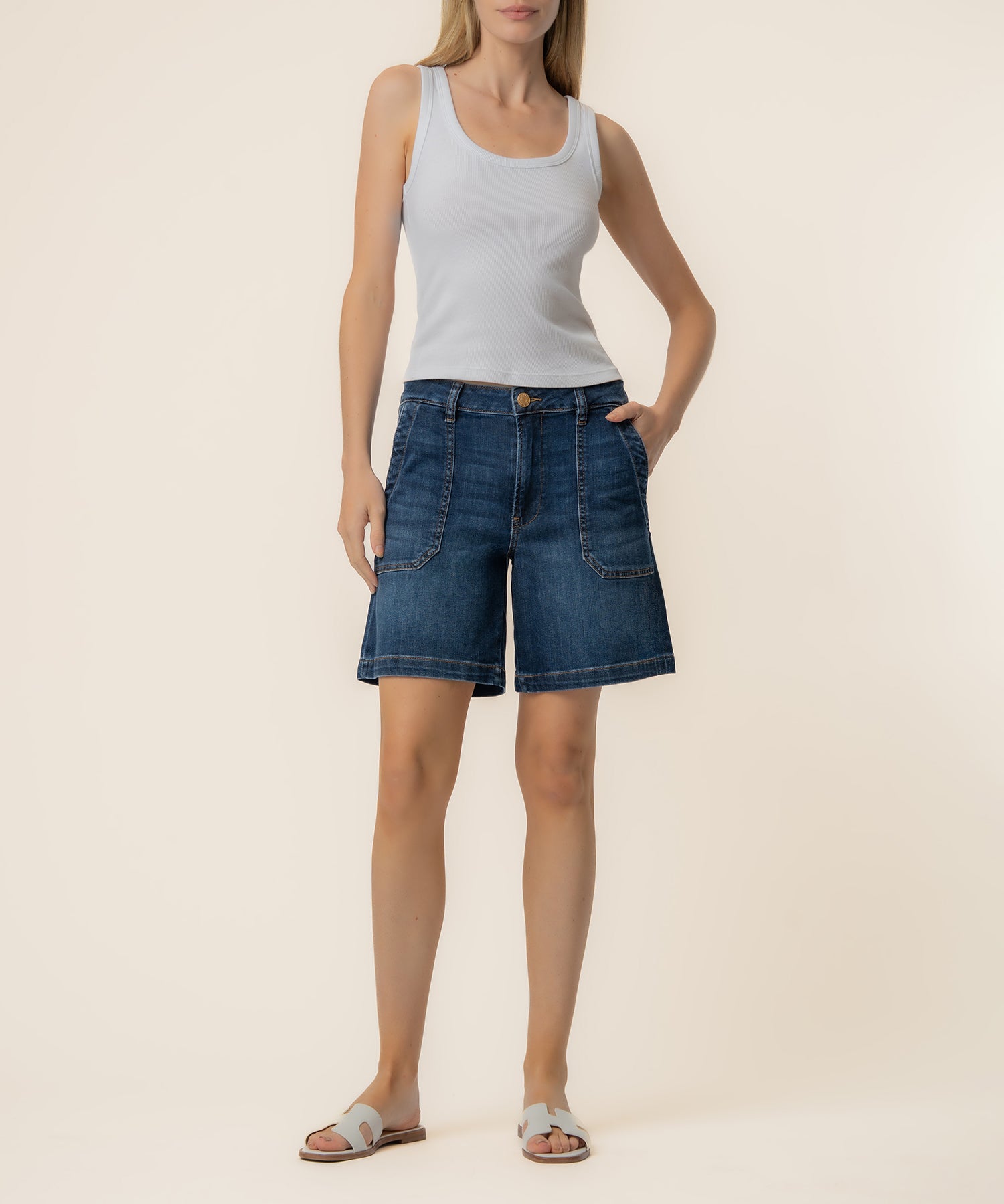 Hailey High Rise Bermuda Short, Exclusive in Comply Wash