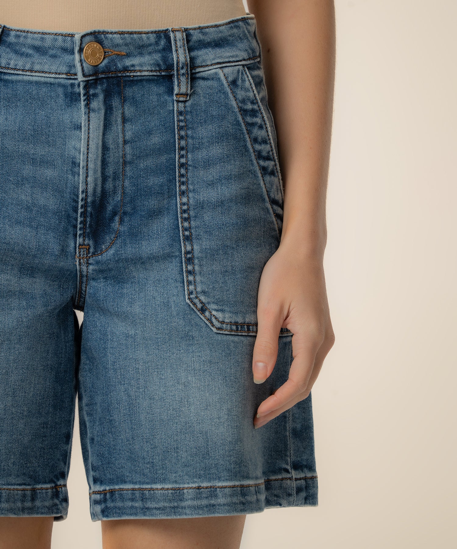 Hailey High Rise Bermuda Short, Exclusive in Teeming Wash
