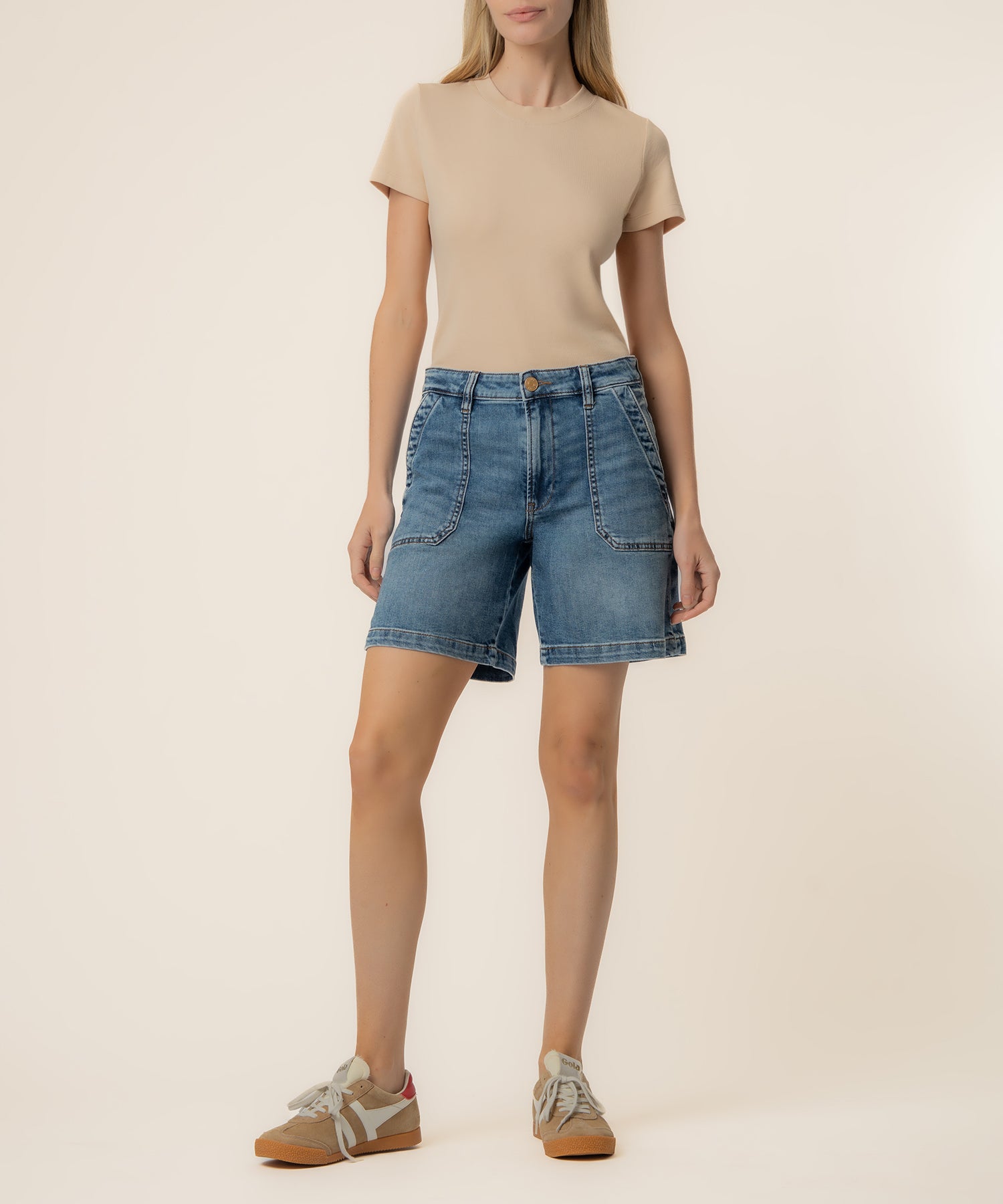 Hailey High Rise Bermuda Short, Exclusive in Teeming Wash