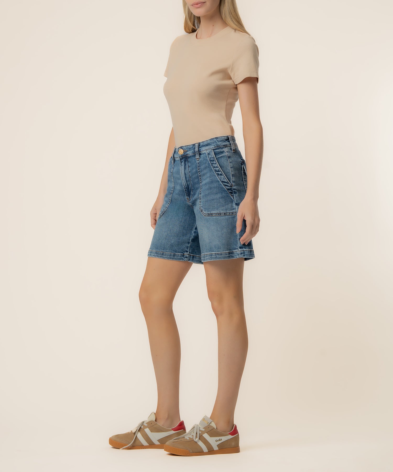 Hailey High Rise Bermuda Short, Exclusive in Teeming Wash