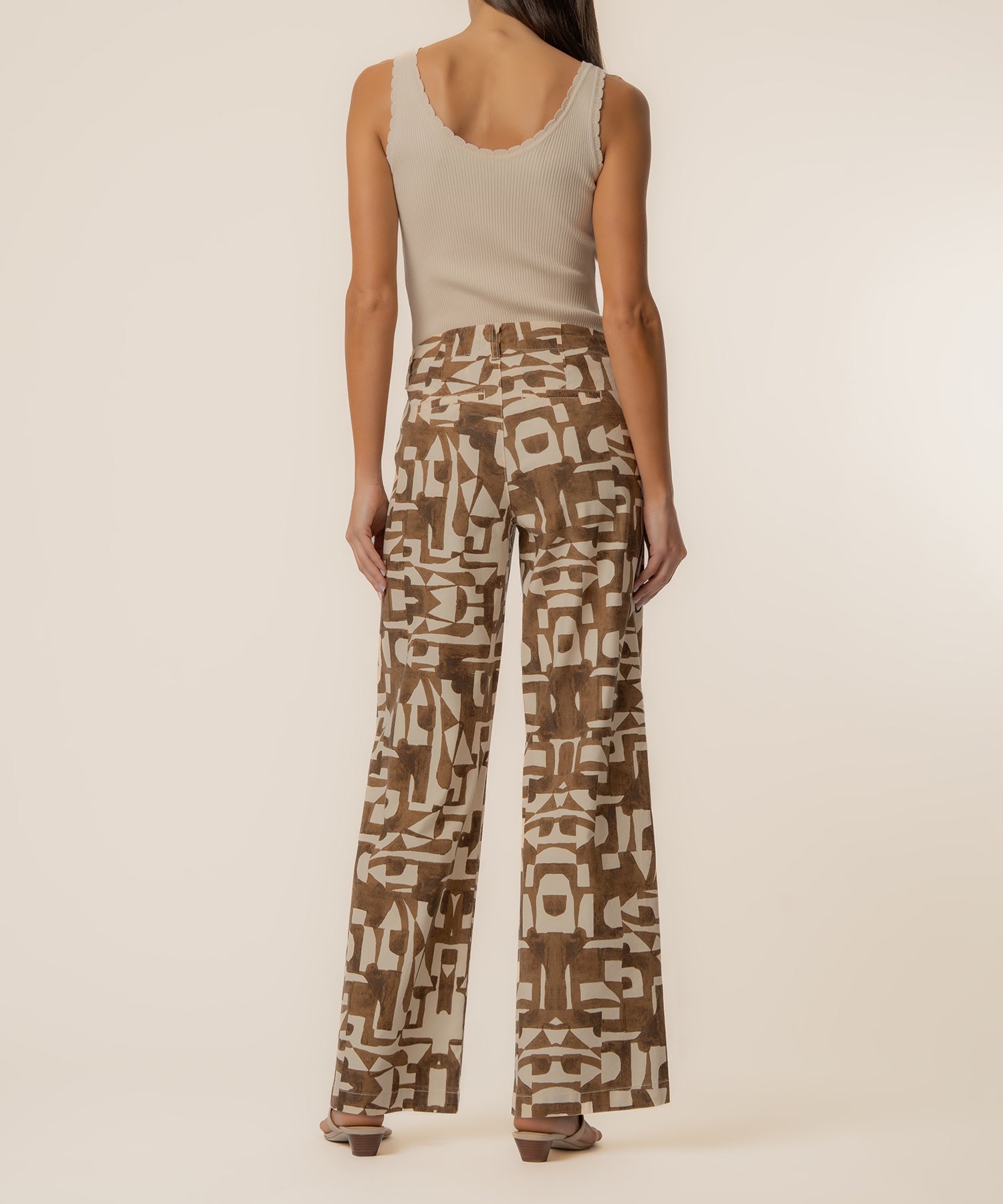 Meg Linen Wide Leg Pant in Wood