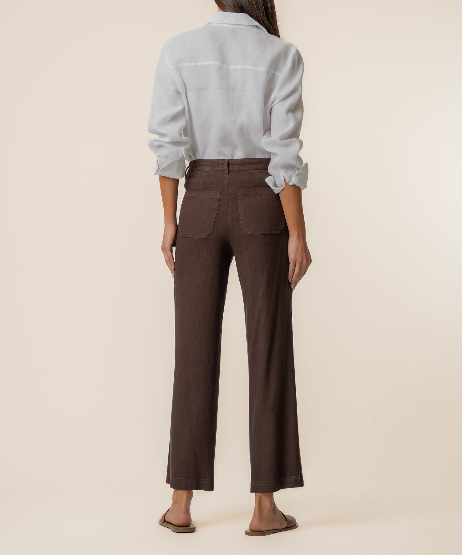 Topaz Linen Wide Leg in Chocolate - Kut from the Kloth