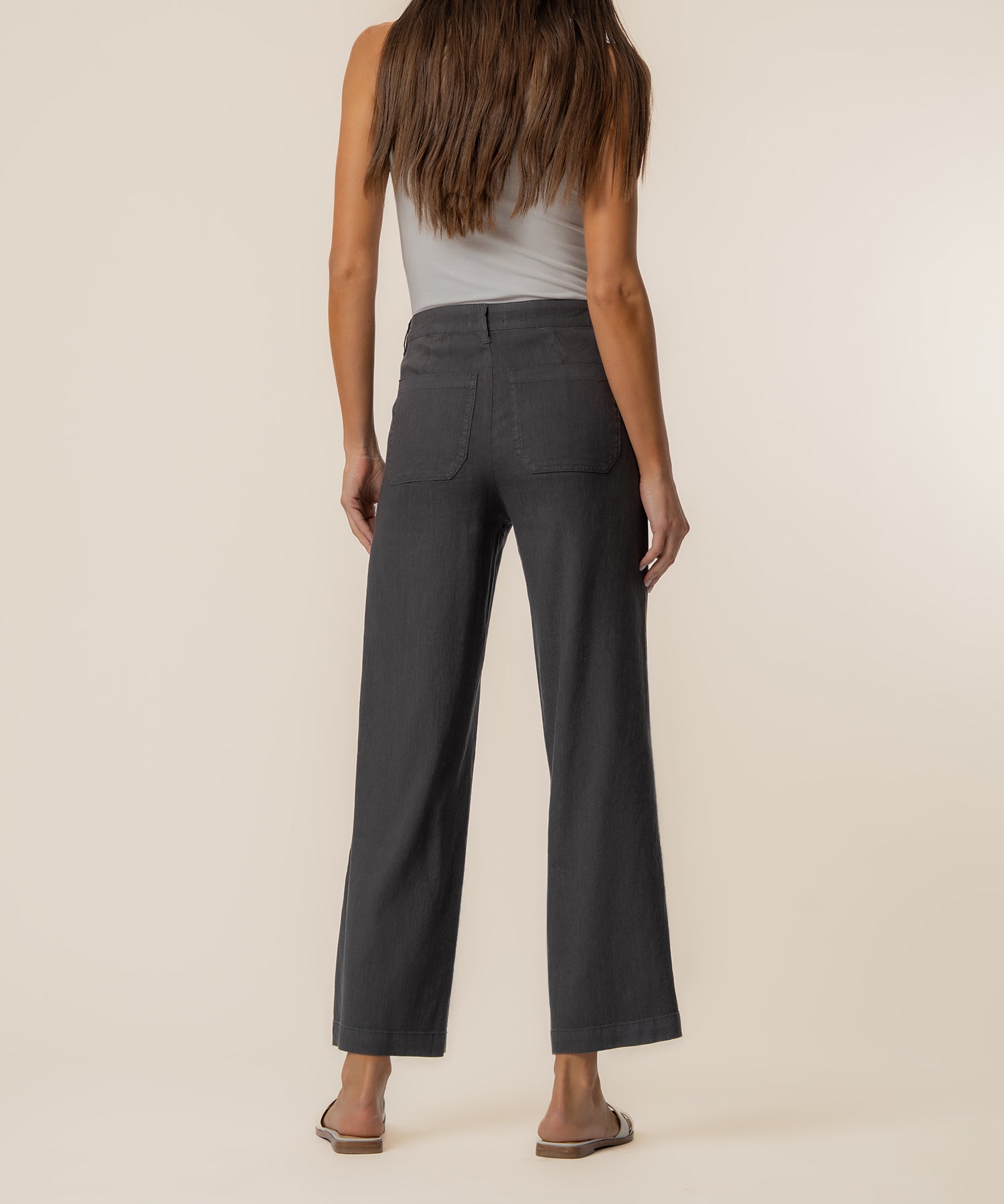 Topaz Linen Wide Leg in Charcoal