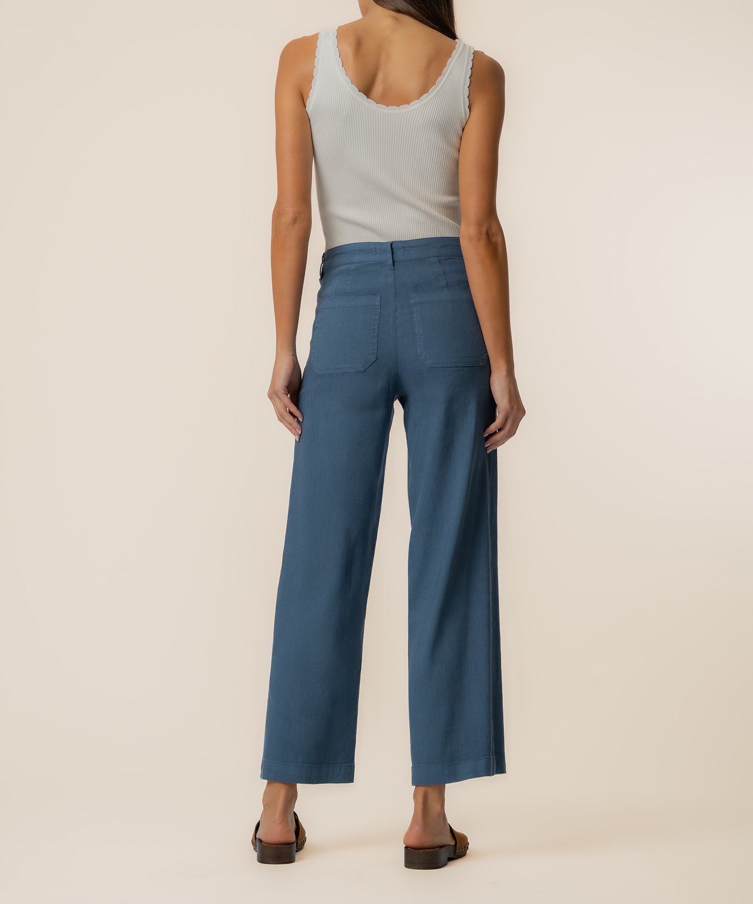 Topaz Linen Wide Leg in Coastal Blue - Kut from the Kloth