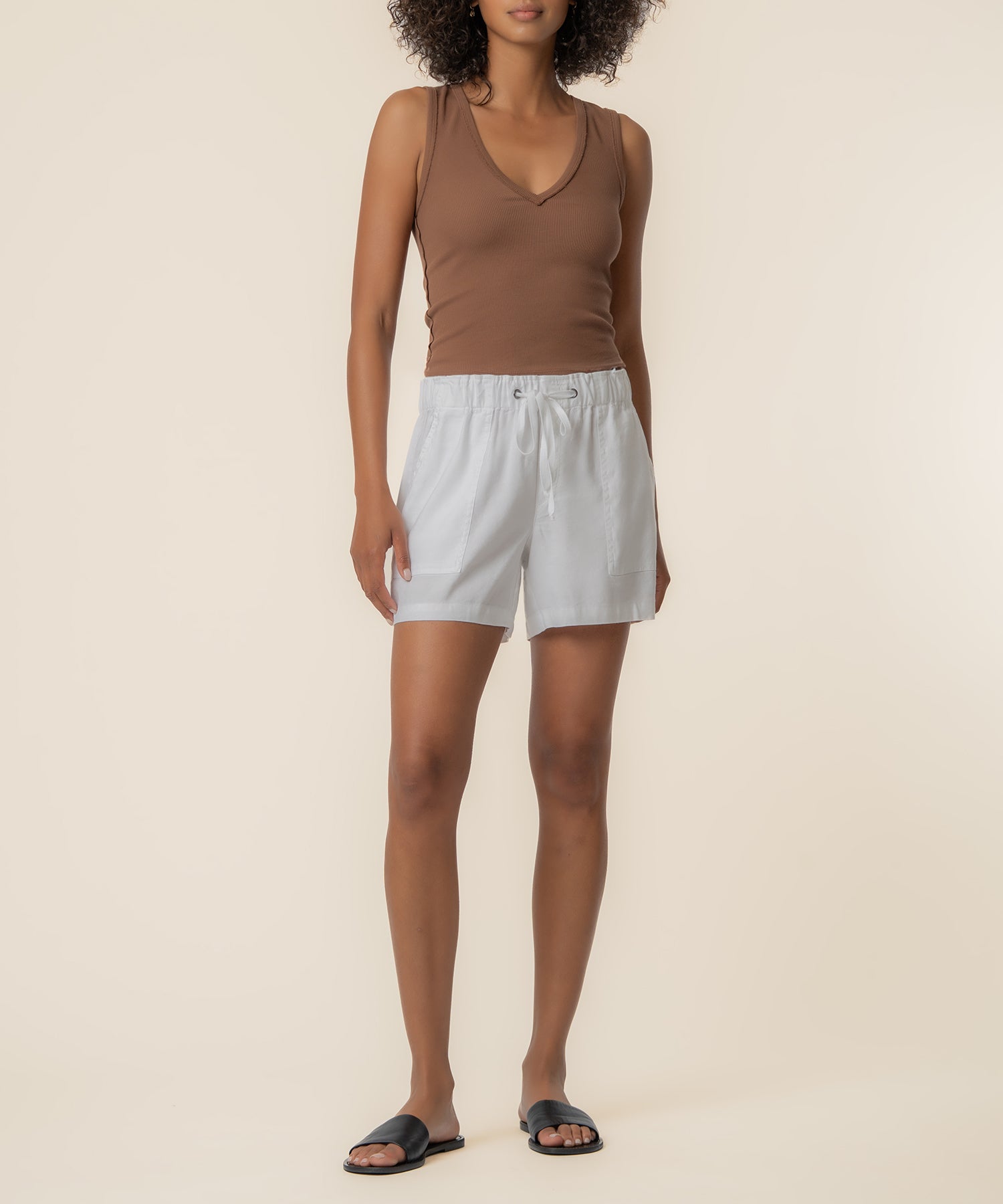 Katana Linen Drawstring Short in White - Kut from the Kloth