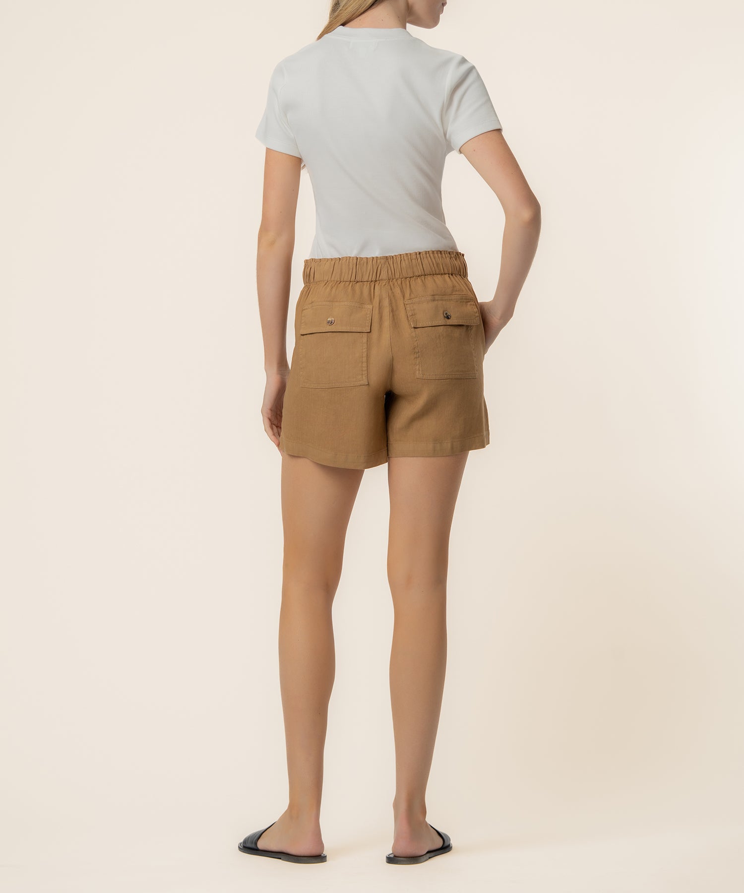 Katana Linen Drawstring Short in Wood
