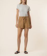 Katana Linen Drawstring Short in Wood