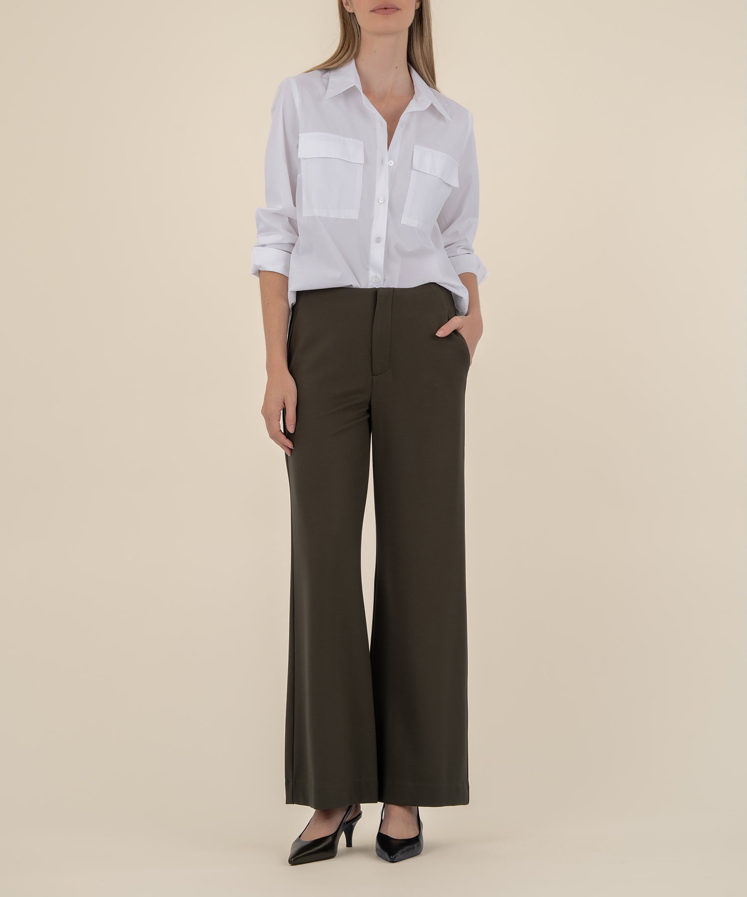 Meg Ponti High Rise Wide Leg Trouser
