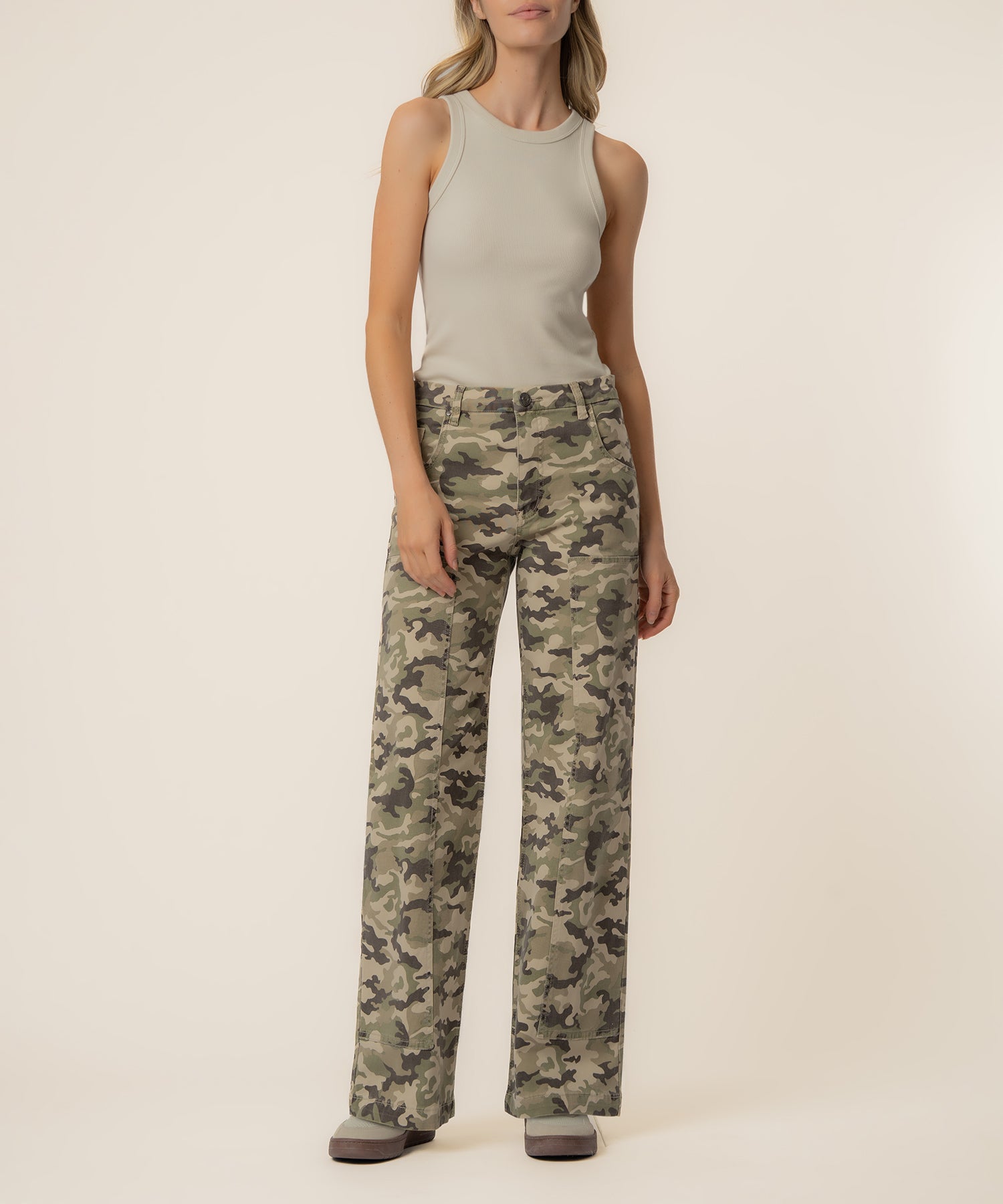 Jodi High Rise Straight Leg, Exclusive in Olive/Tan