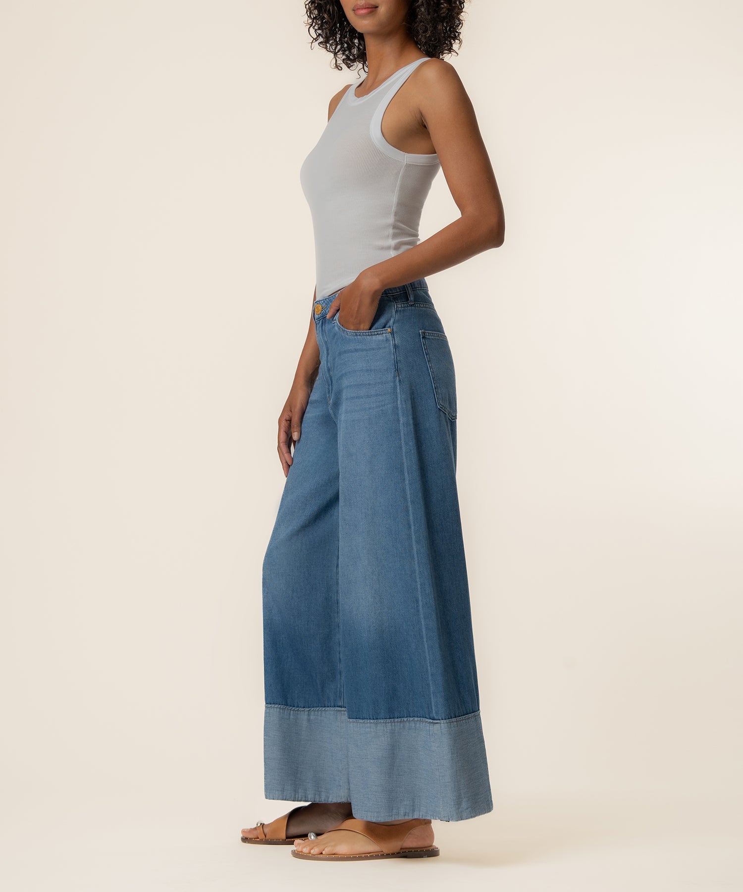 Blake High Rise Crop Wide Leg in Medium Wash