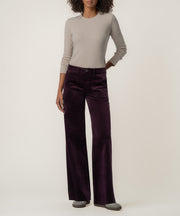 Meg Velveteen High Rise Wide Leg in Plum