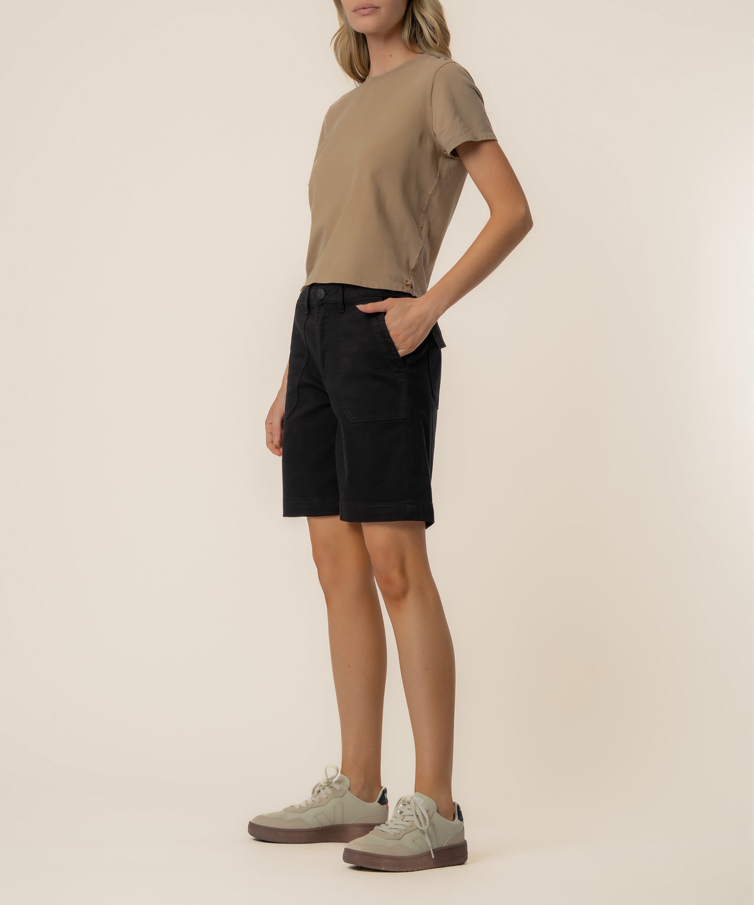 Hailey High Rise Bermuda Short, Exclusive in Black