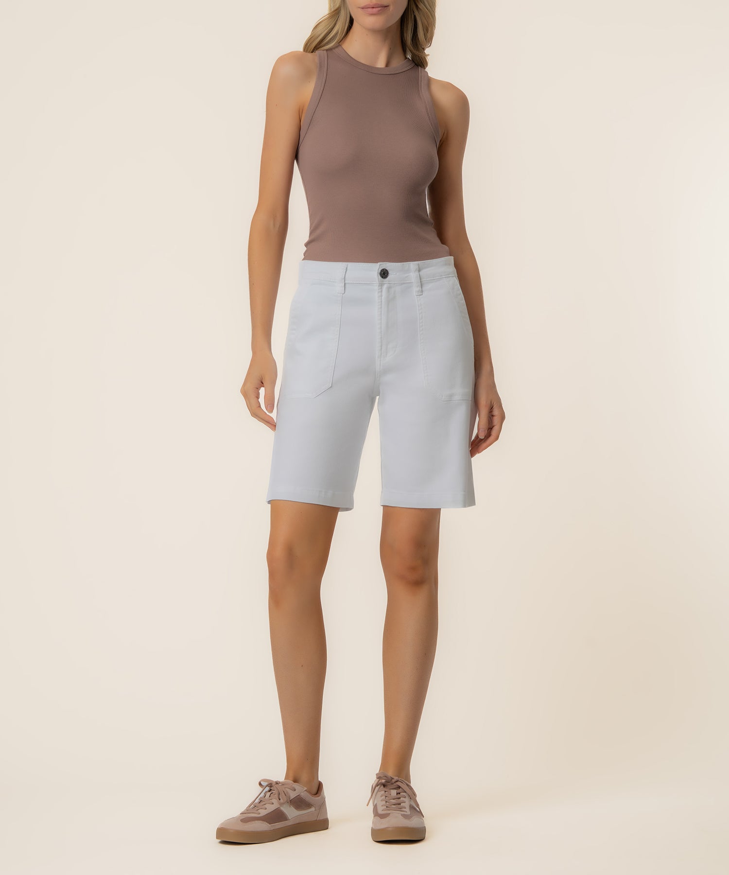 Hailey High Rise Bermuda Short, Exclusive in Optic White