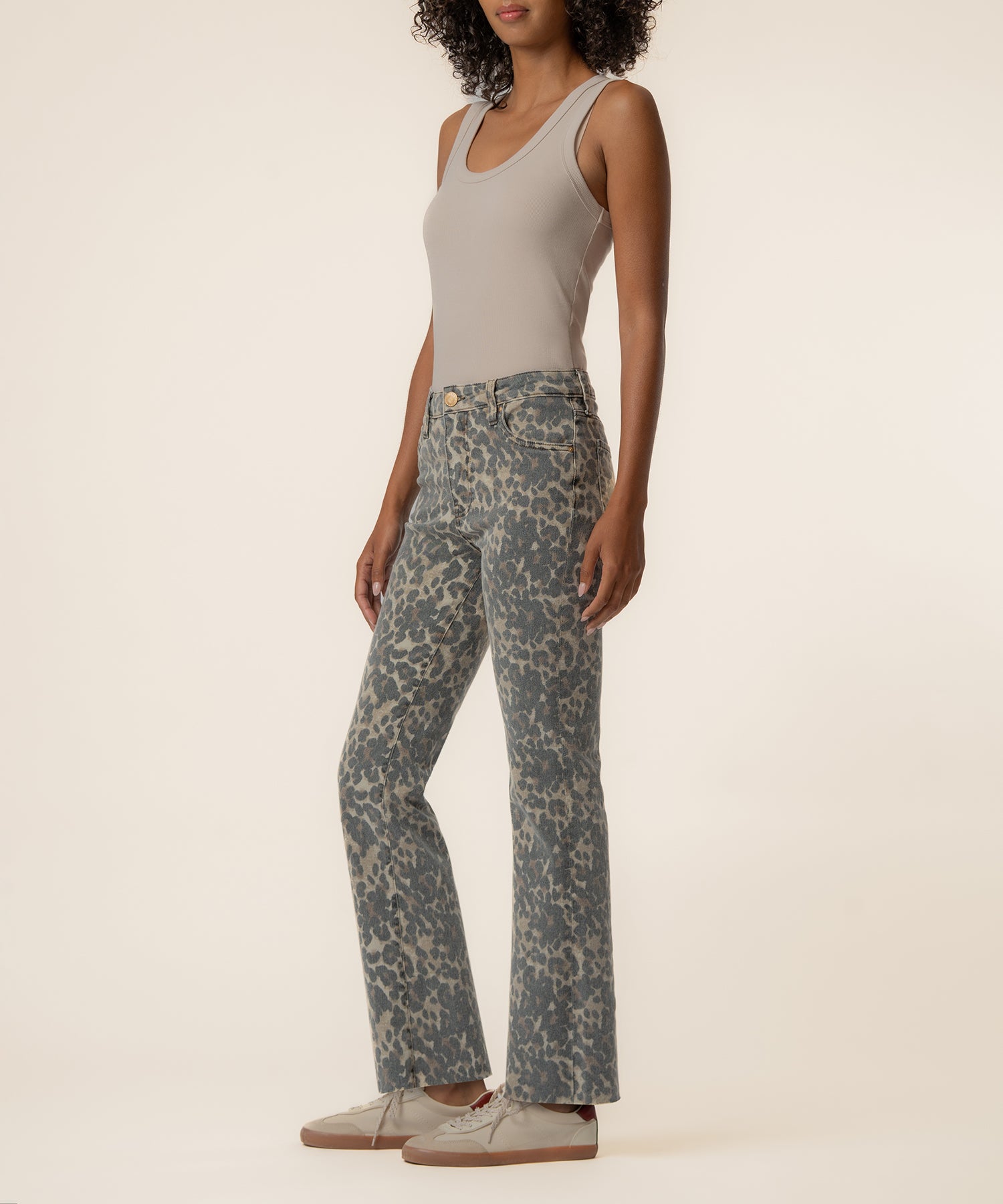 Kelsey High Rise Flare, Long Inseam in Tan/Brown