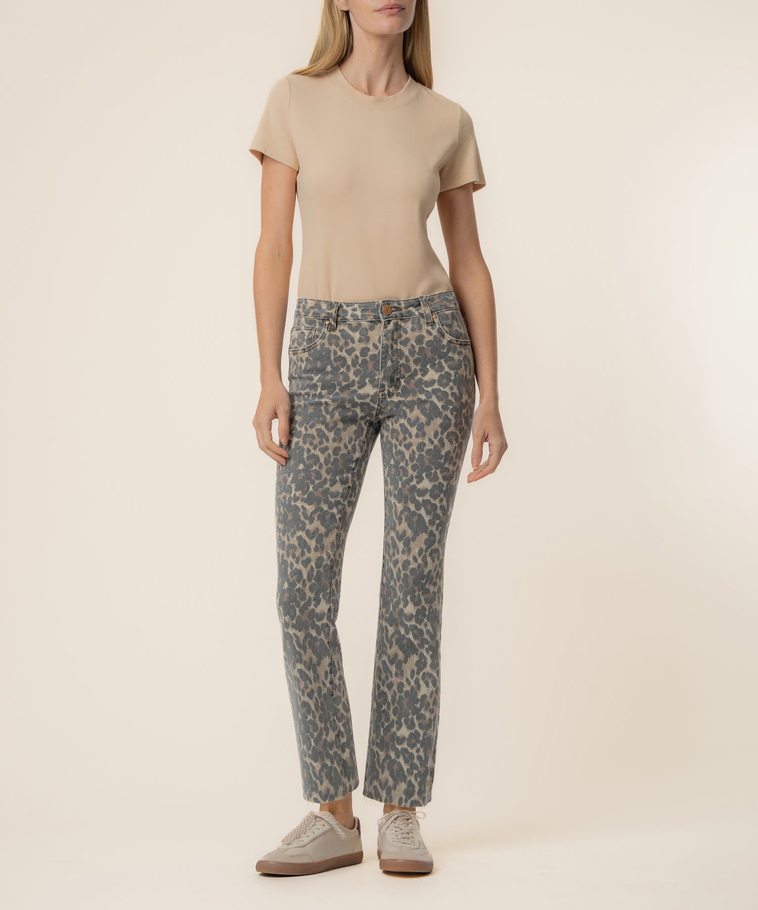Kelsey High Rise Flare, Petite in Tan/Brown