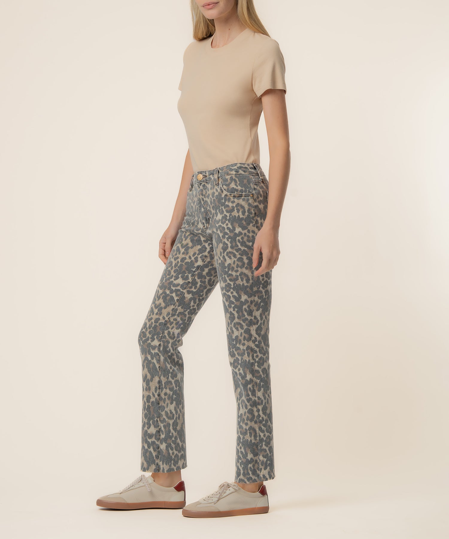 Kelsey High Rise Flare, Petite in Tan/Brown