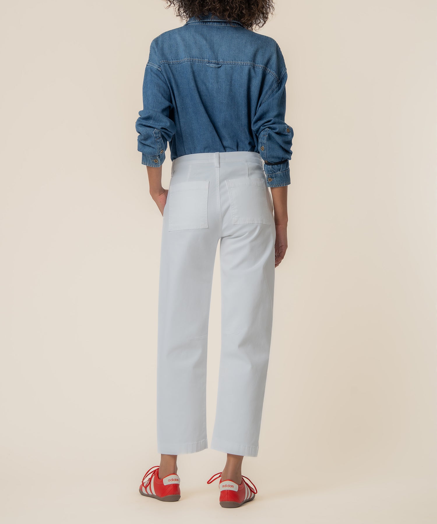 Ashton Wide Leg Barrel, Petite in Optic White