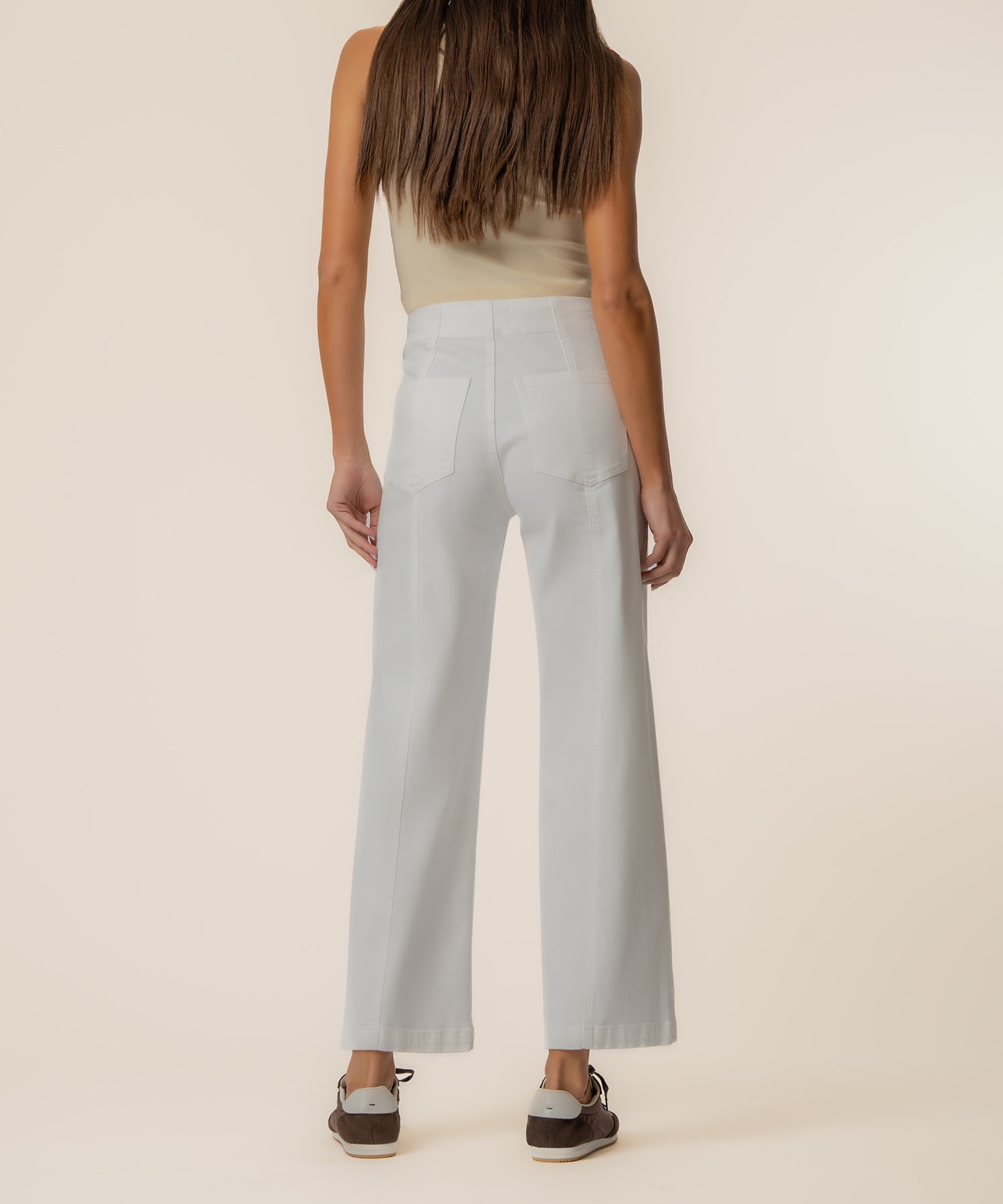 Meg High Rise Wide Leg in White