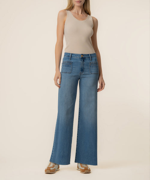 Meg High Rise Wide Leg, Long in Sunny Wash - Kut from the Kloth