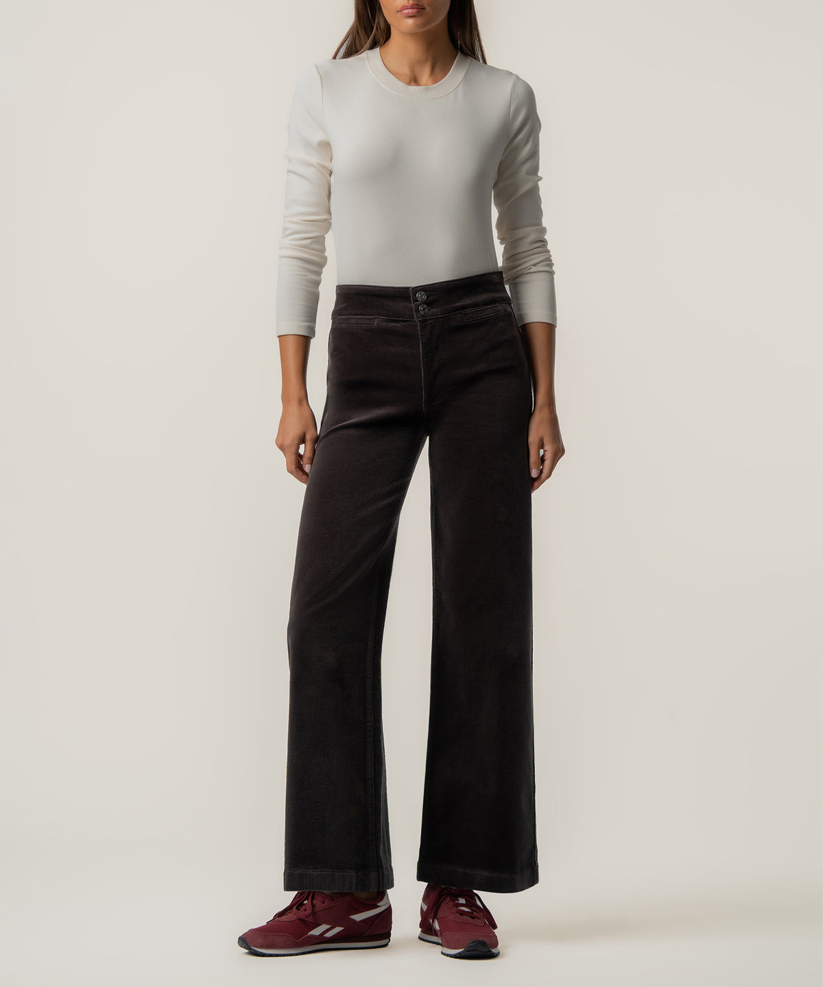 Meg Corduroy Wide Leg in Charcoal