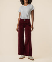 Meg Corduroy Wide Leg, Petite in Dark Cherry
