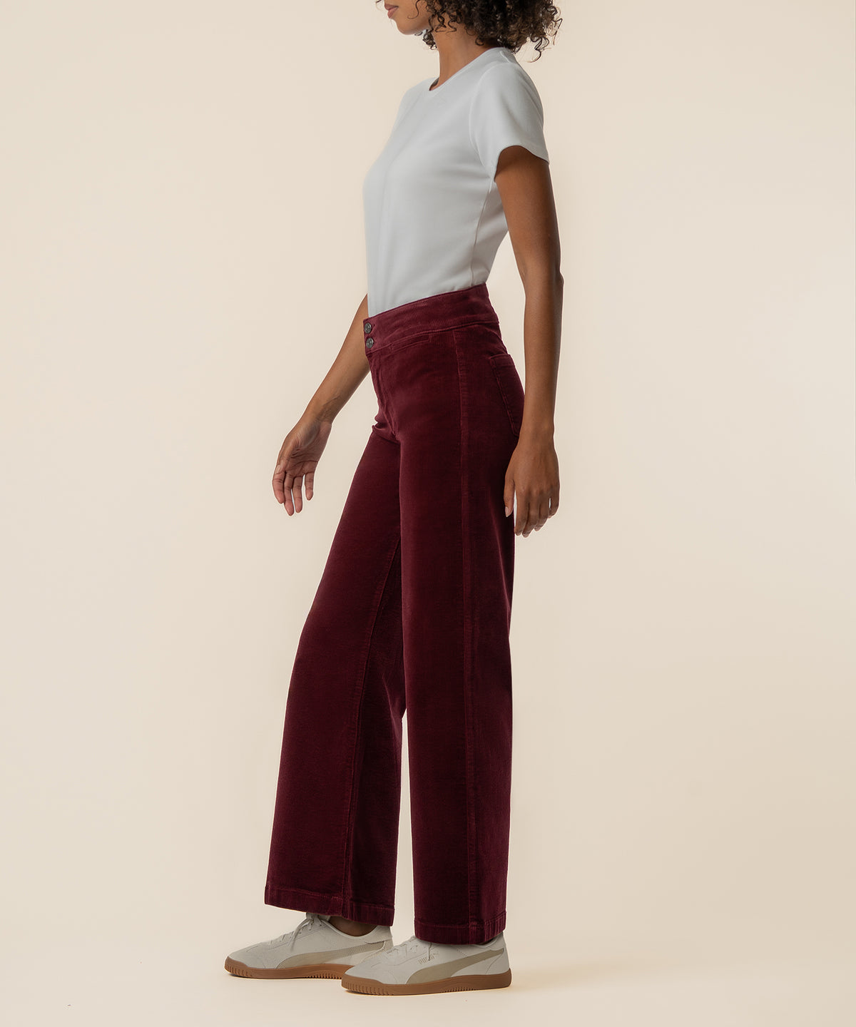 Meg Corduroy Wide Leg in Dark Cherry