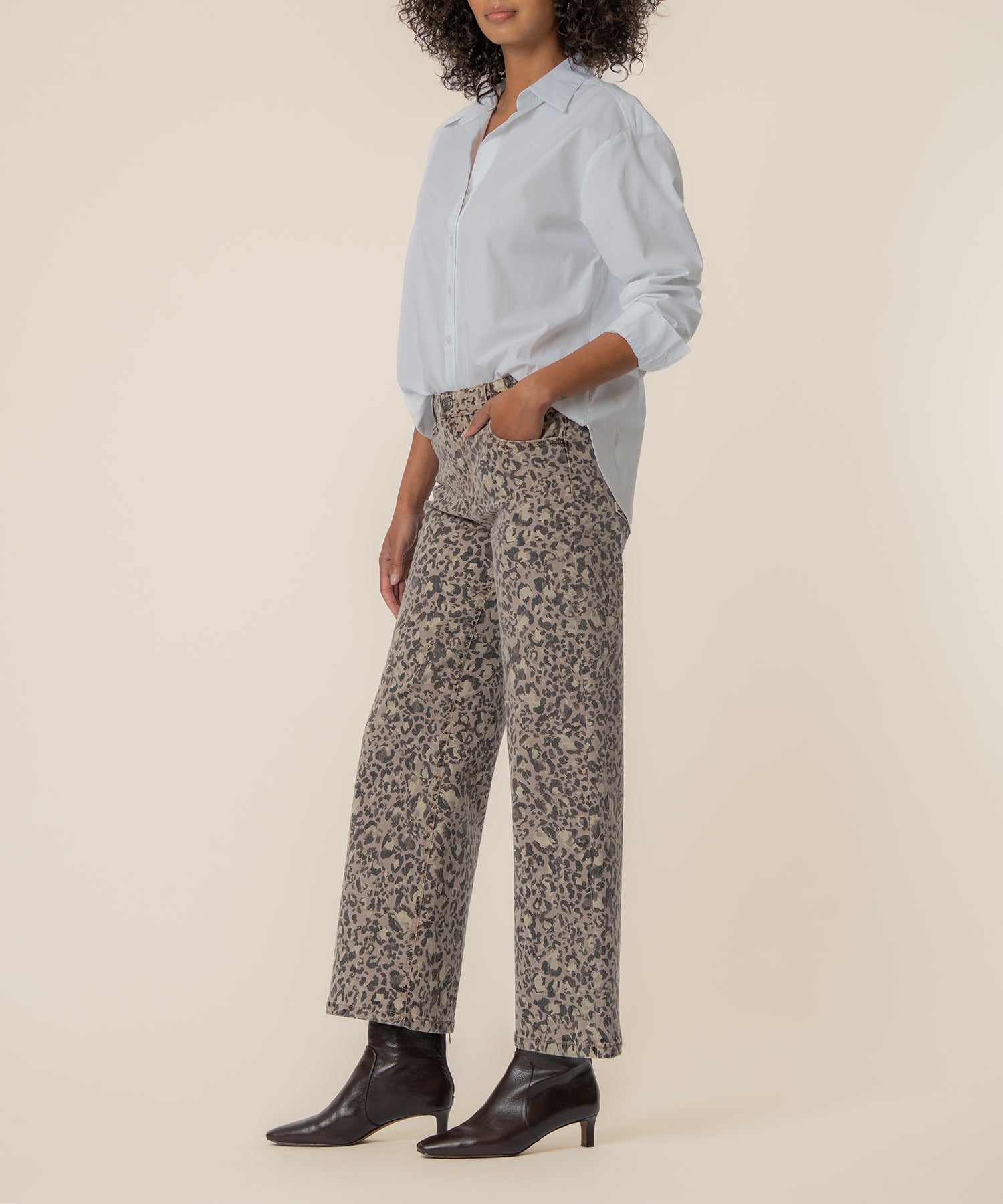Meg High Rise Wide Leg, Exclusive in Taupe