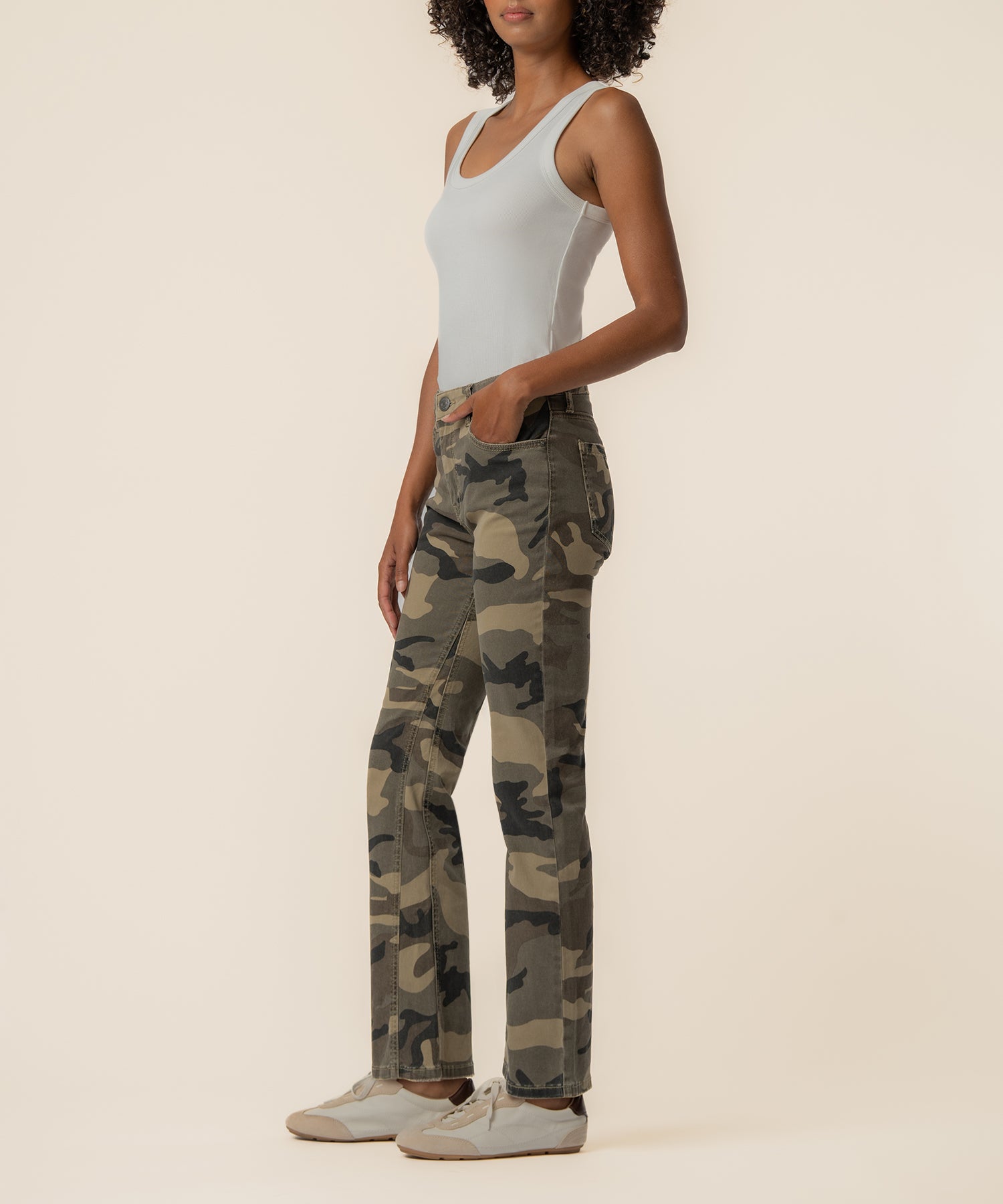 Kelsey High Rise Ankle Flare, Exclusive in Olive