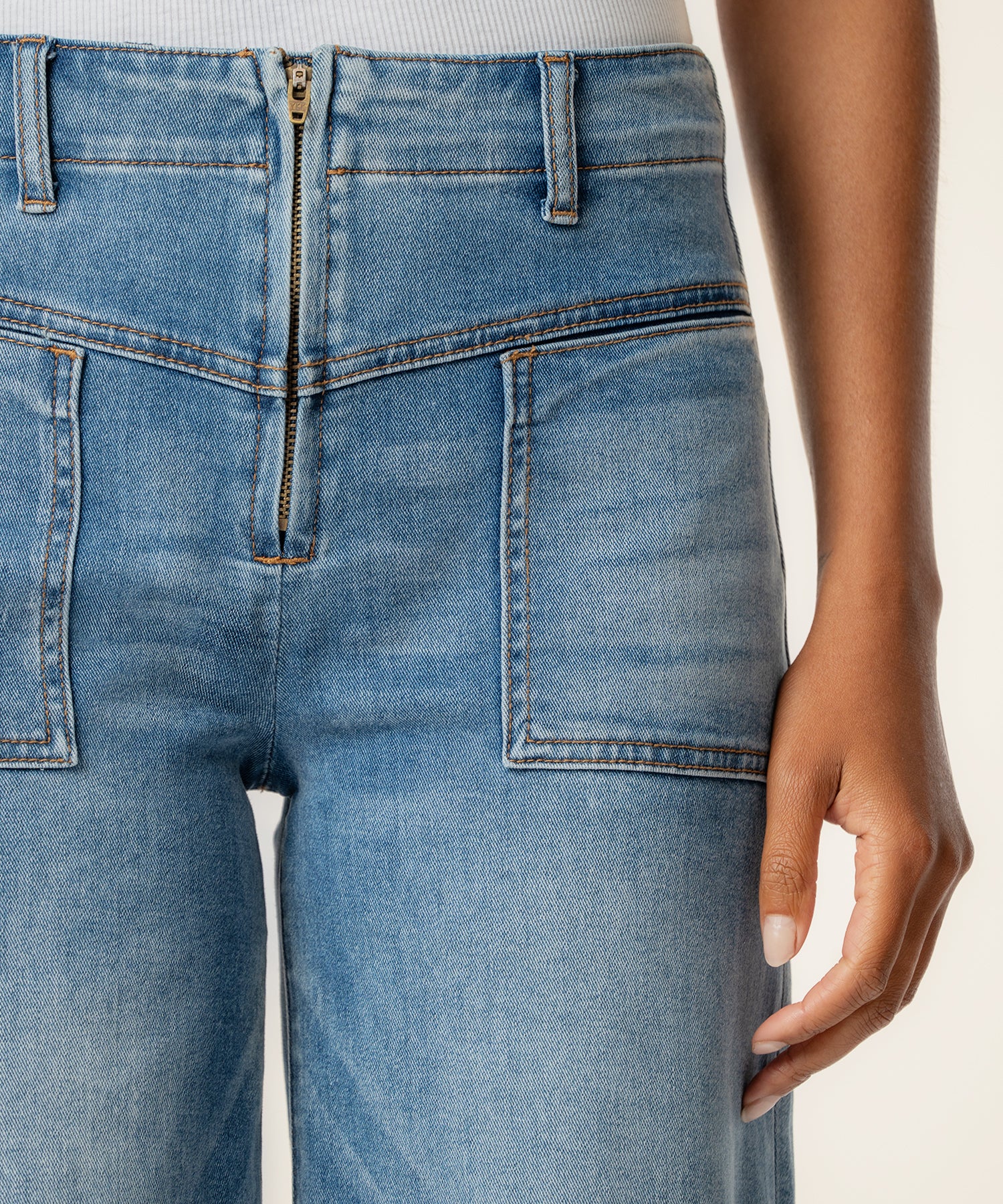 Meg High Rise Wide Leg, Long Inseam in Queenly Wash