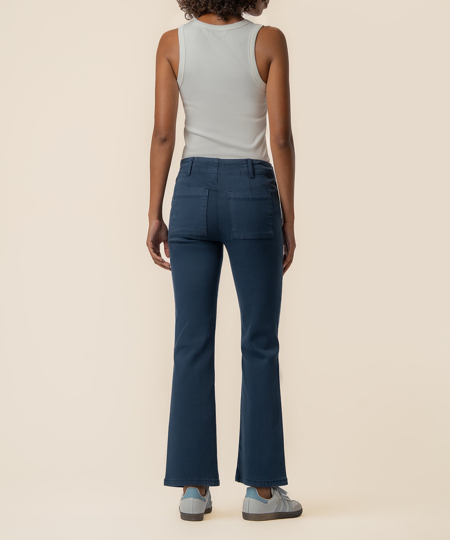 Kelsey High Rise Flare Trouser Exclusive in Pacific Blue