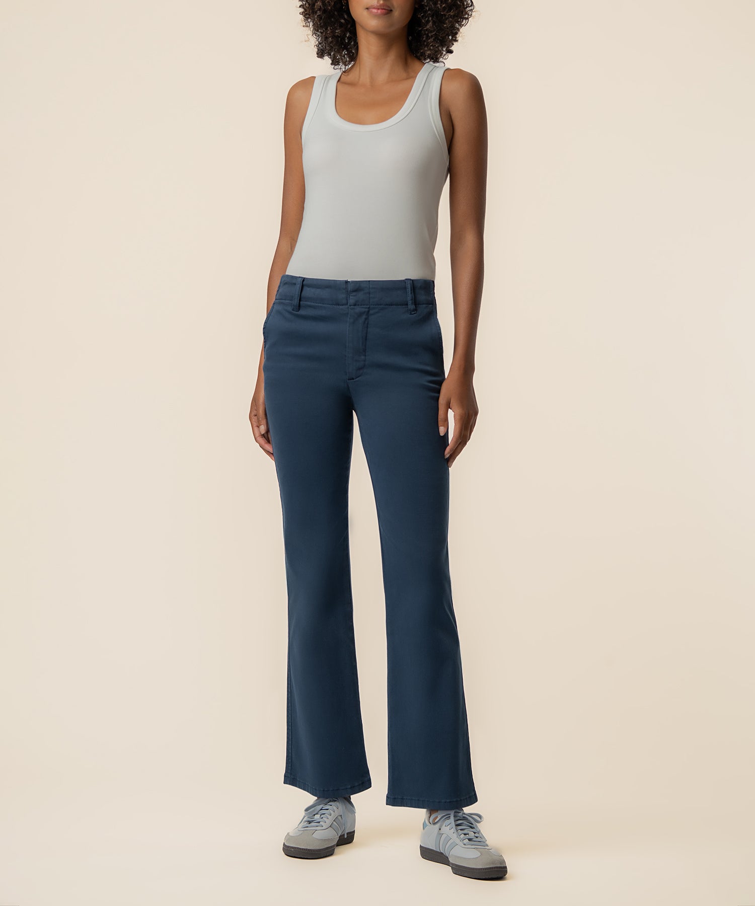 Kelsey High Rise Flare Trouser Exclusive in Pacific Blue