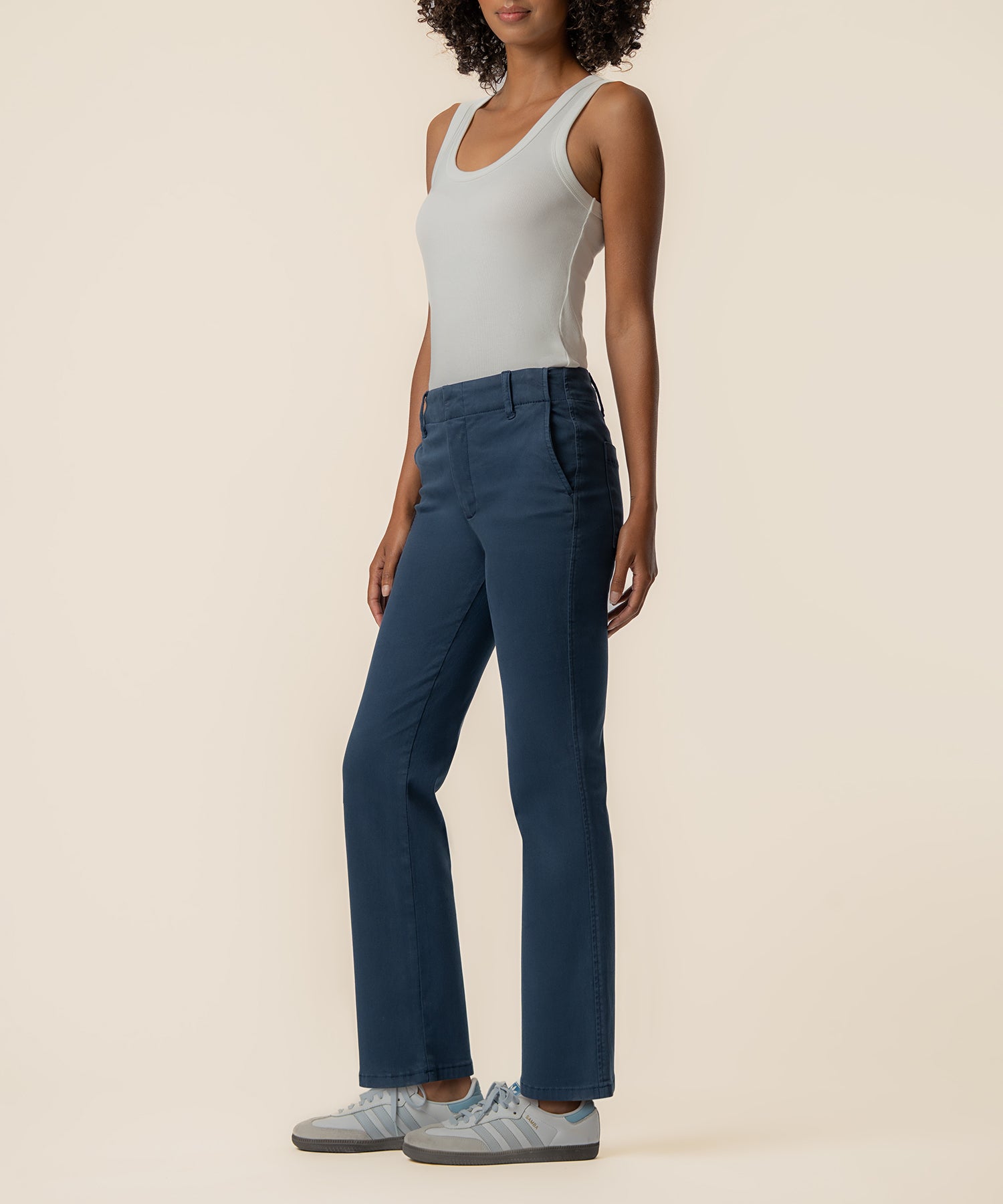 Kelsey High Rise Flare Trouser Exclusive in Pacific Blue