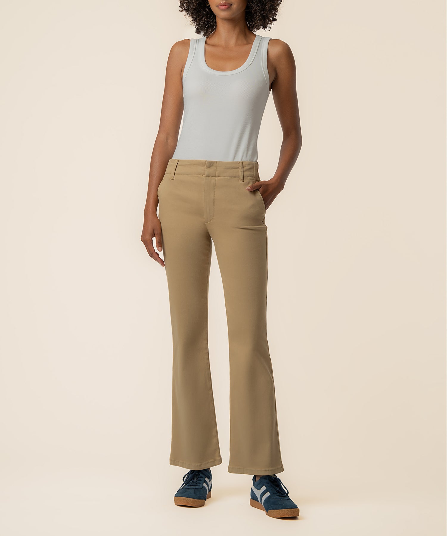 Kelsey High Rise Flare Trouser Exclusive in Camel