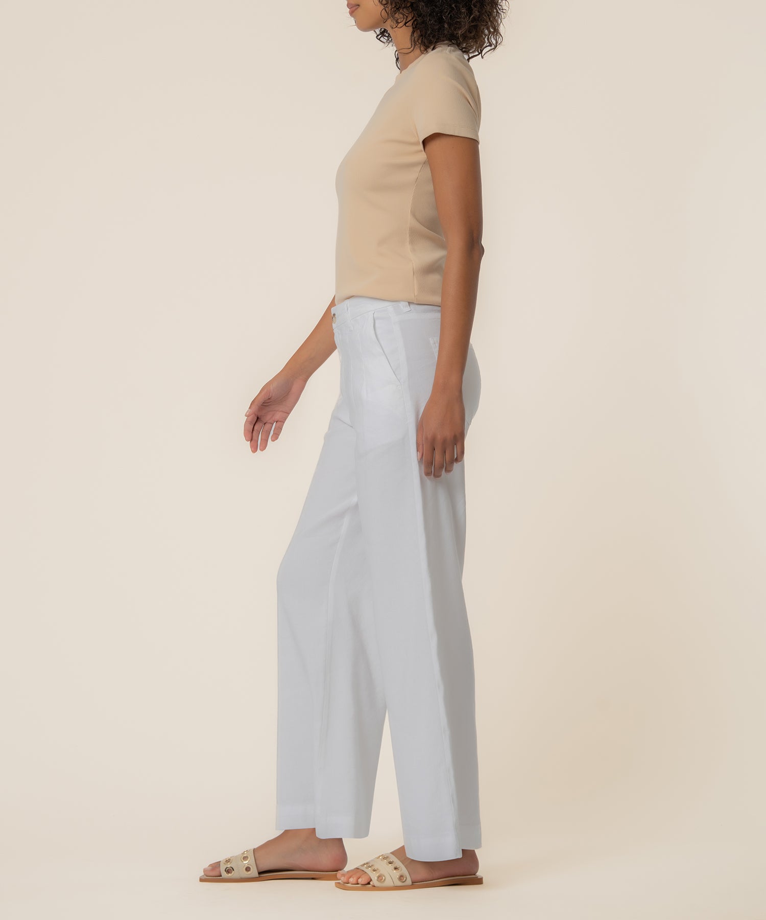 Meg Linen High Rise Wide Straight Leg