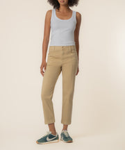 Camry High Rise Crop Pant in Cashew