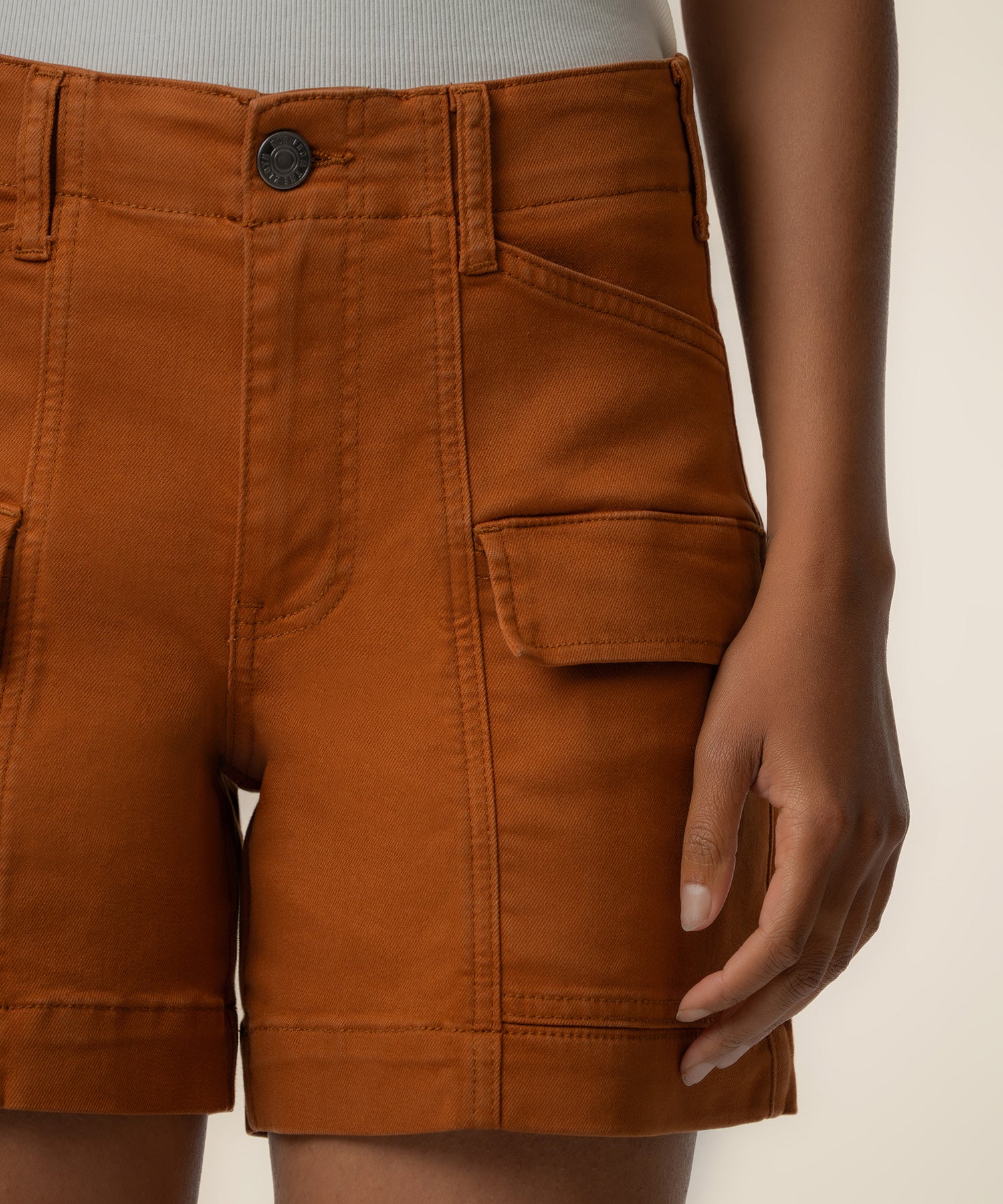 Jane Twill High Rise Short, Exclusive in Cinnamon