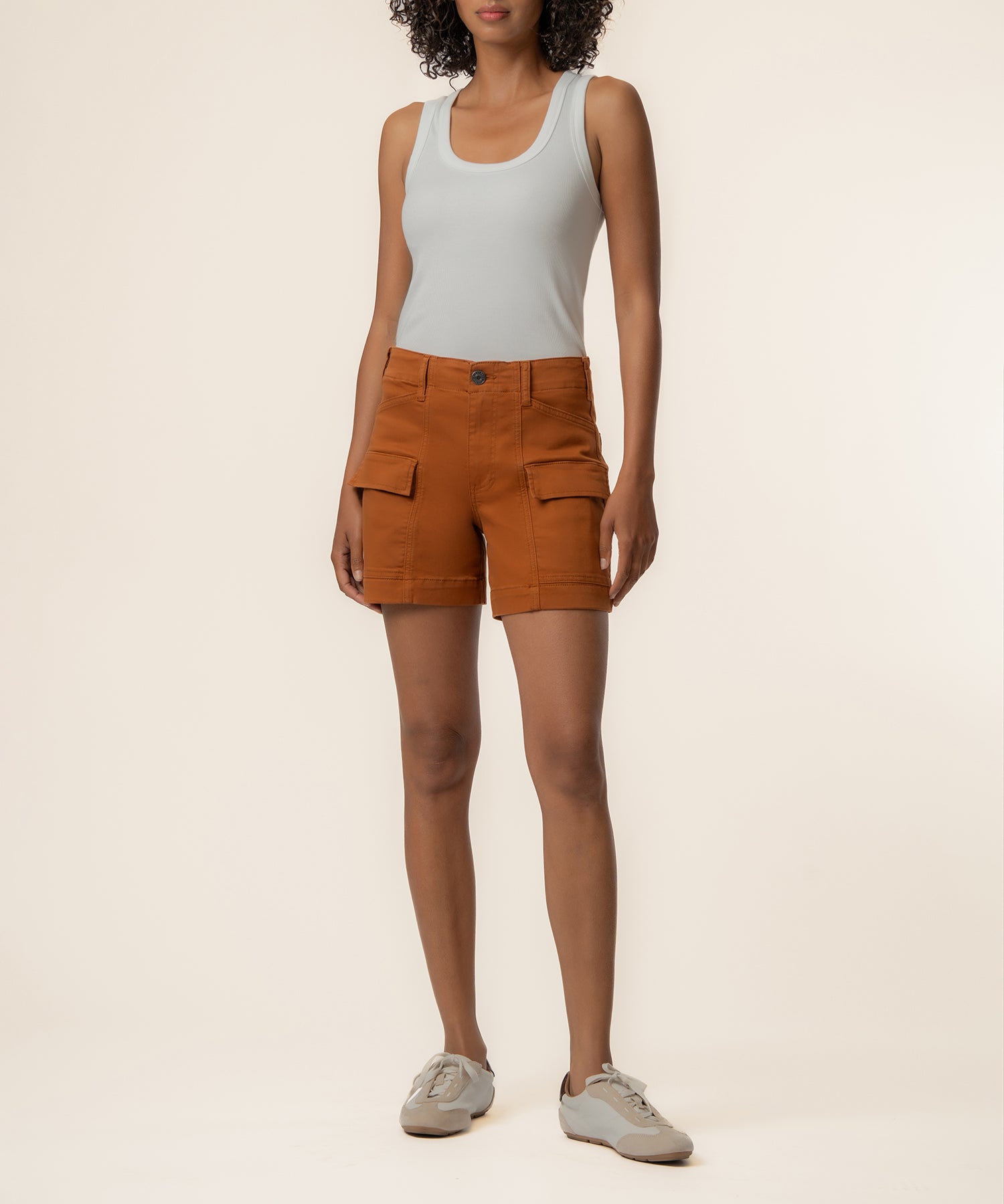 Jane Twill High Rise Short, Exclusive in Cinnamon