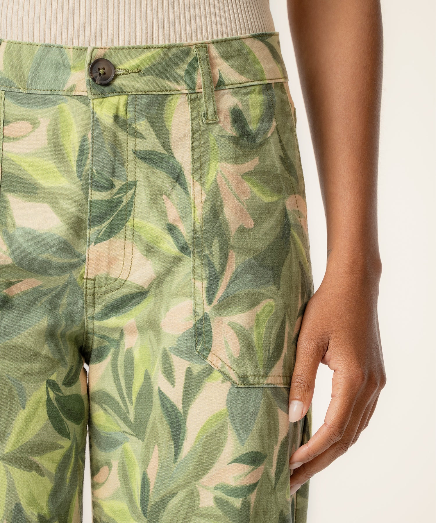 Colette Linen High Waist Straight, Exclusive in Olive