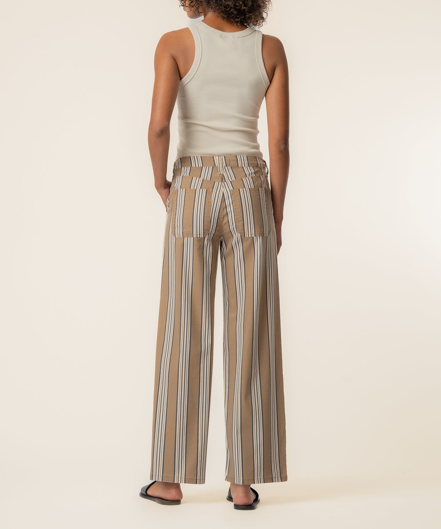 Colette Linen High Waist Straight in Taupe