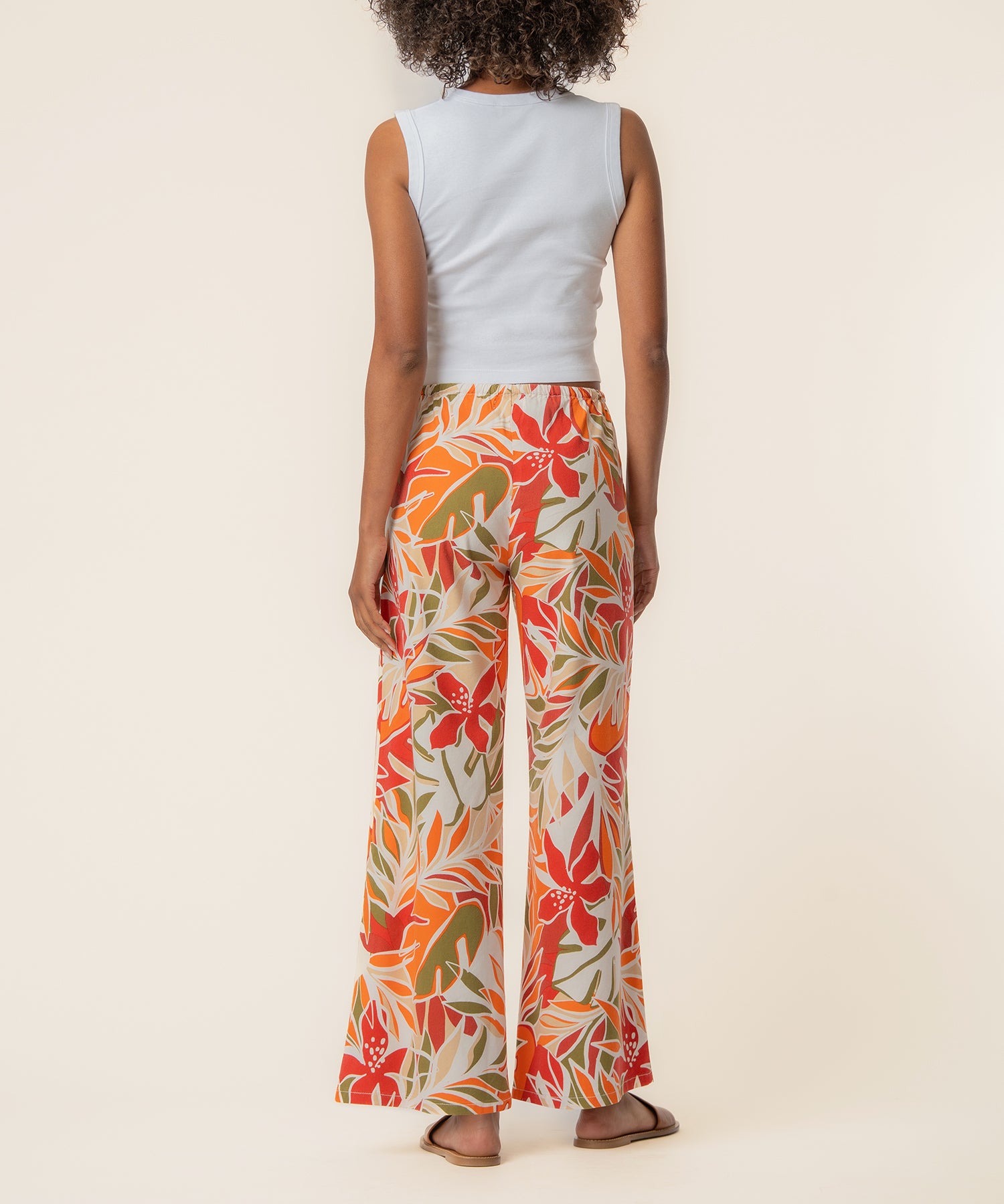 Meg Linen Wide leg Pant, Exclusive in Red Orange