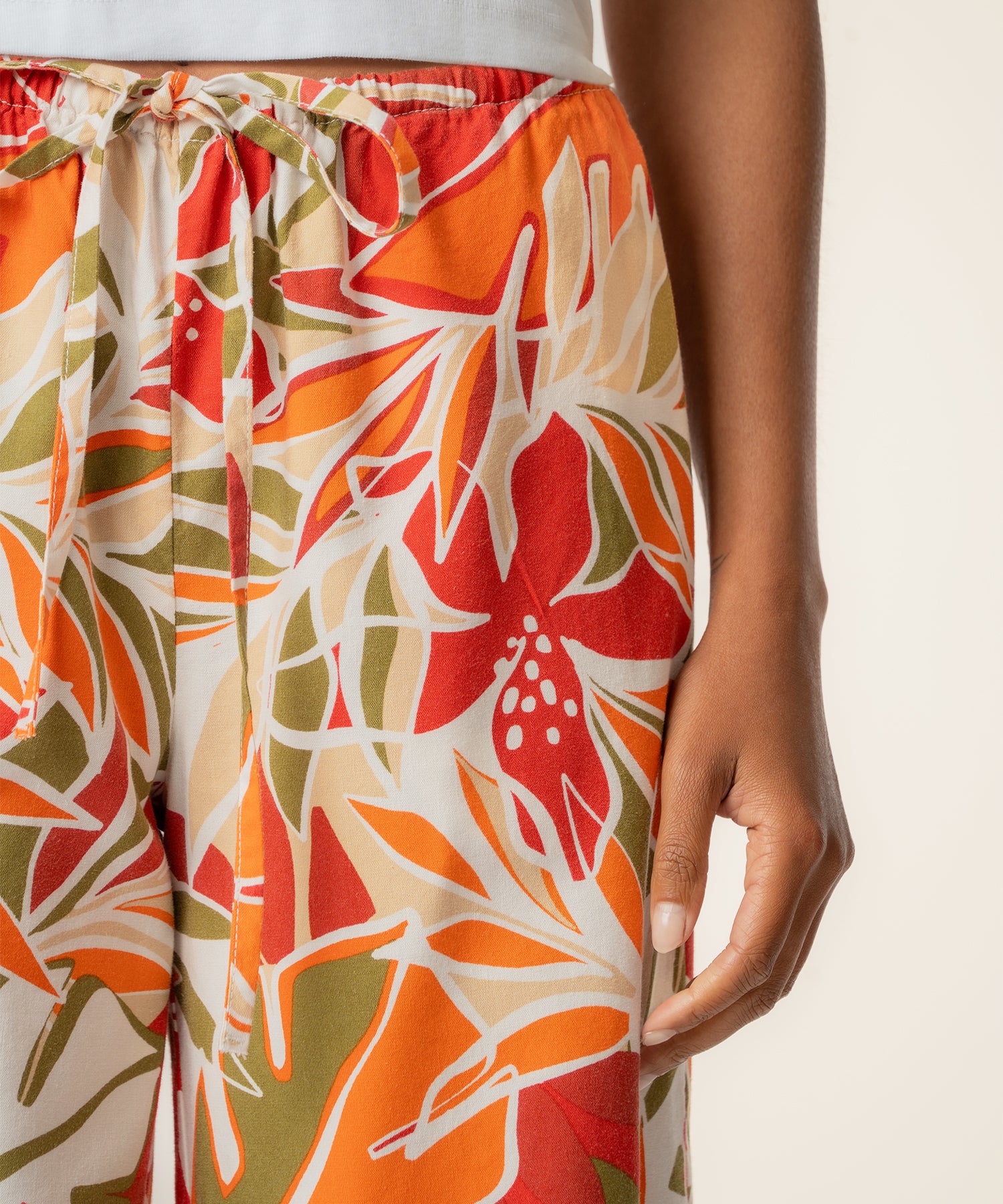 Meg Linen Wide leg Pant, Exclusive in Red Orange