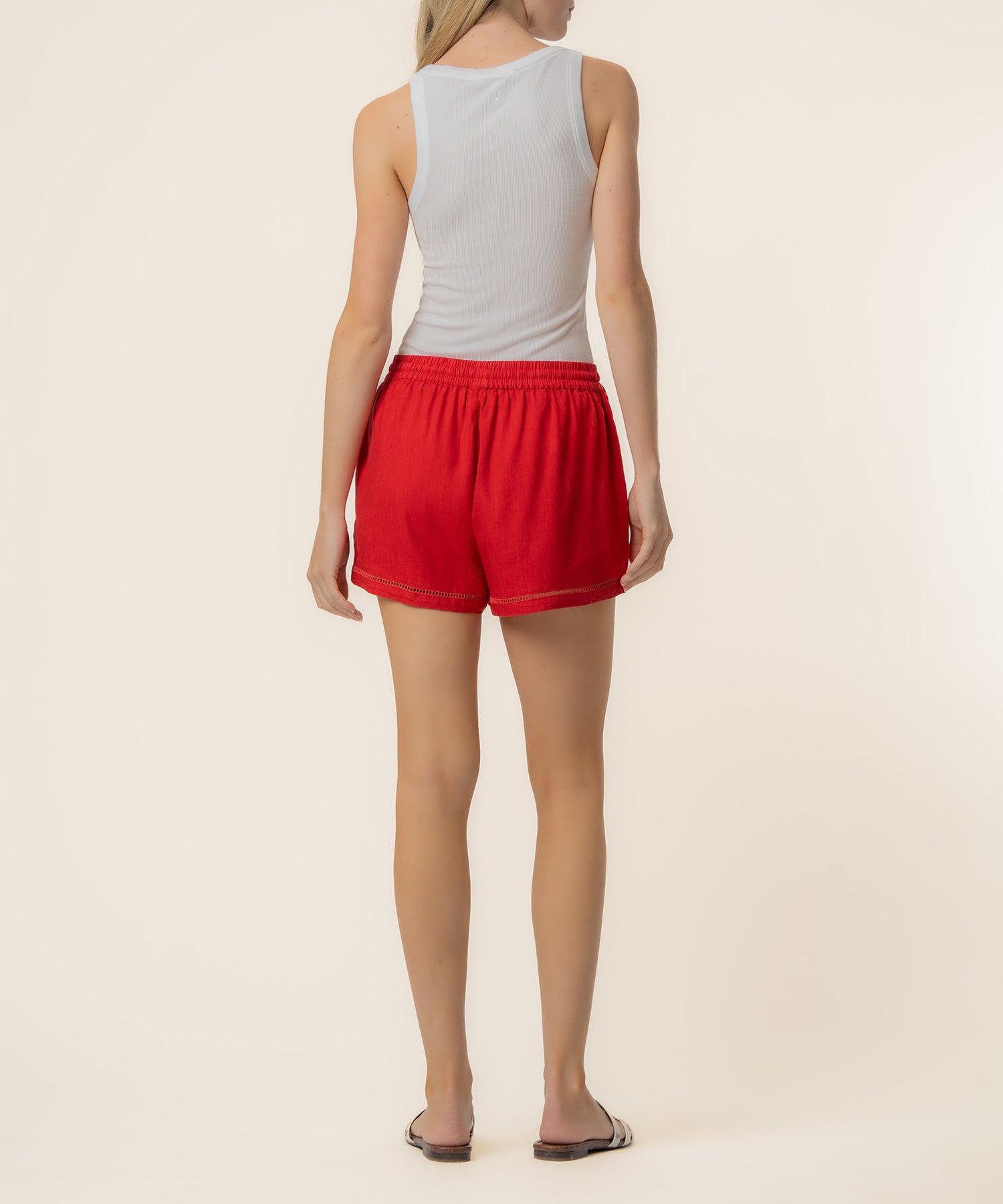 Aria Linen Short in Tomato