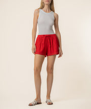 Aria Linen Short in Tomato