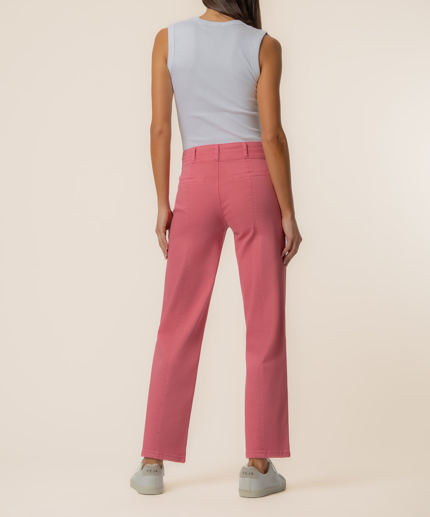 Charlotte High Rise Straight Leg in Flamingo Pink