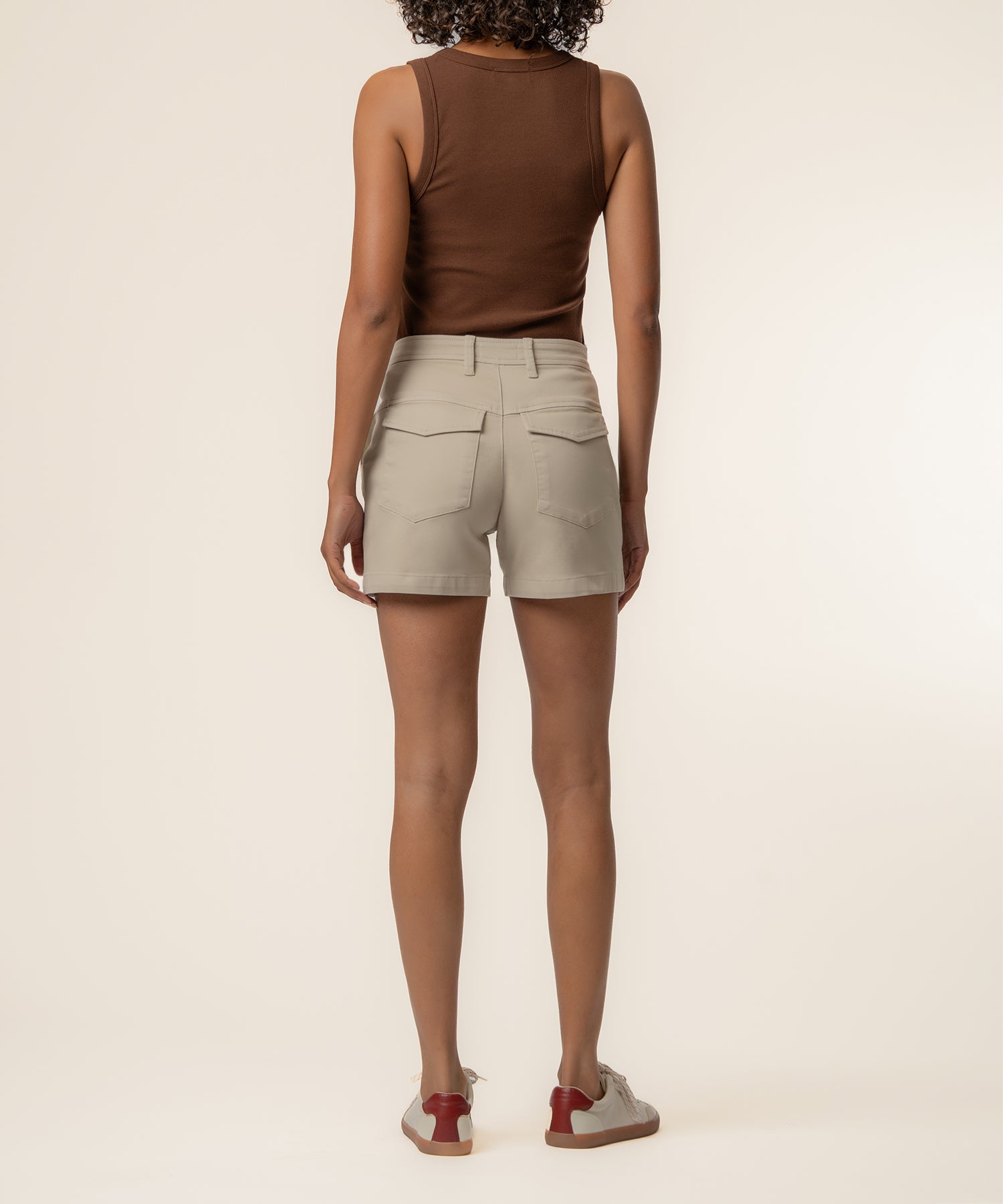 Ashton High Rise Short in Mushroom
